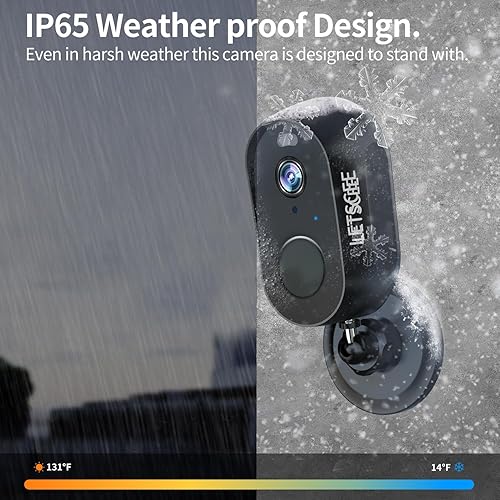 Miniatura 9 de LETSCEE Cámaras de seguridad inalámbricas para exteriores o interiores, cámaras Alexa para seguridad del hogar exterior con visión nocturna, audio