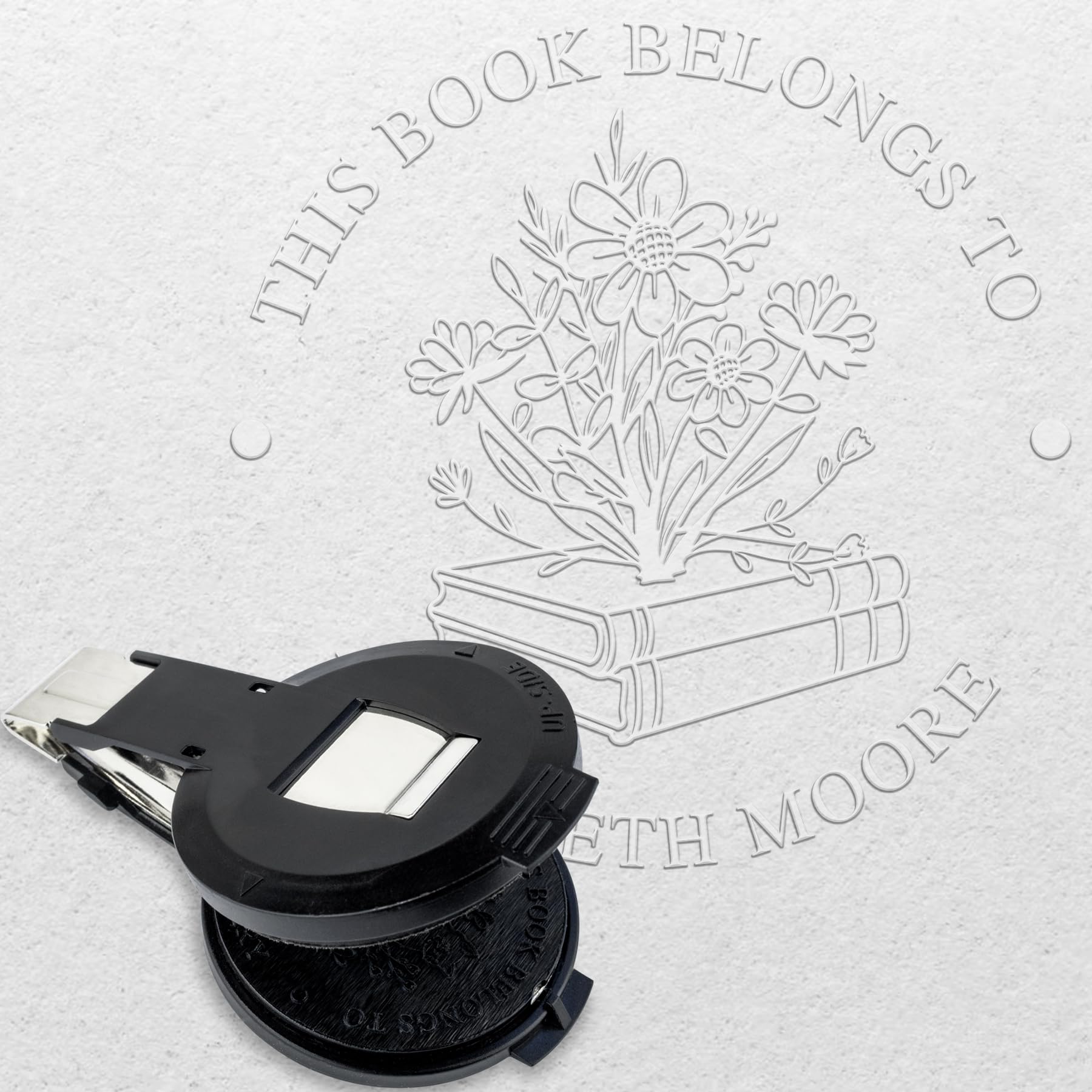 Custom Library Embosser Stamp (Insert Only) - EMB058 - Perfect for Customizing Books, Ex Libris, Personalized Journals and More.