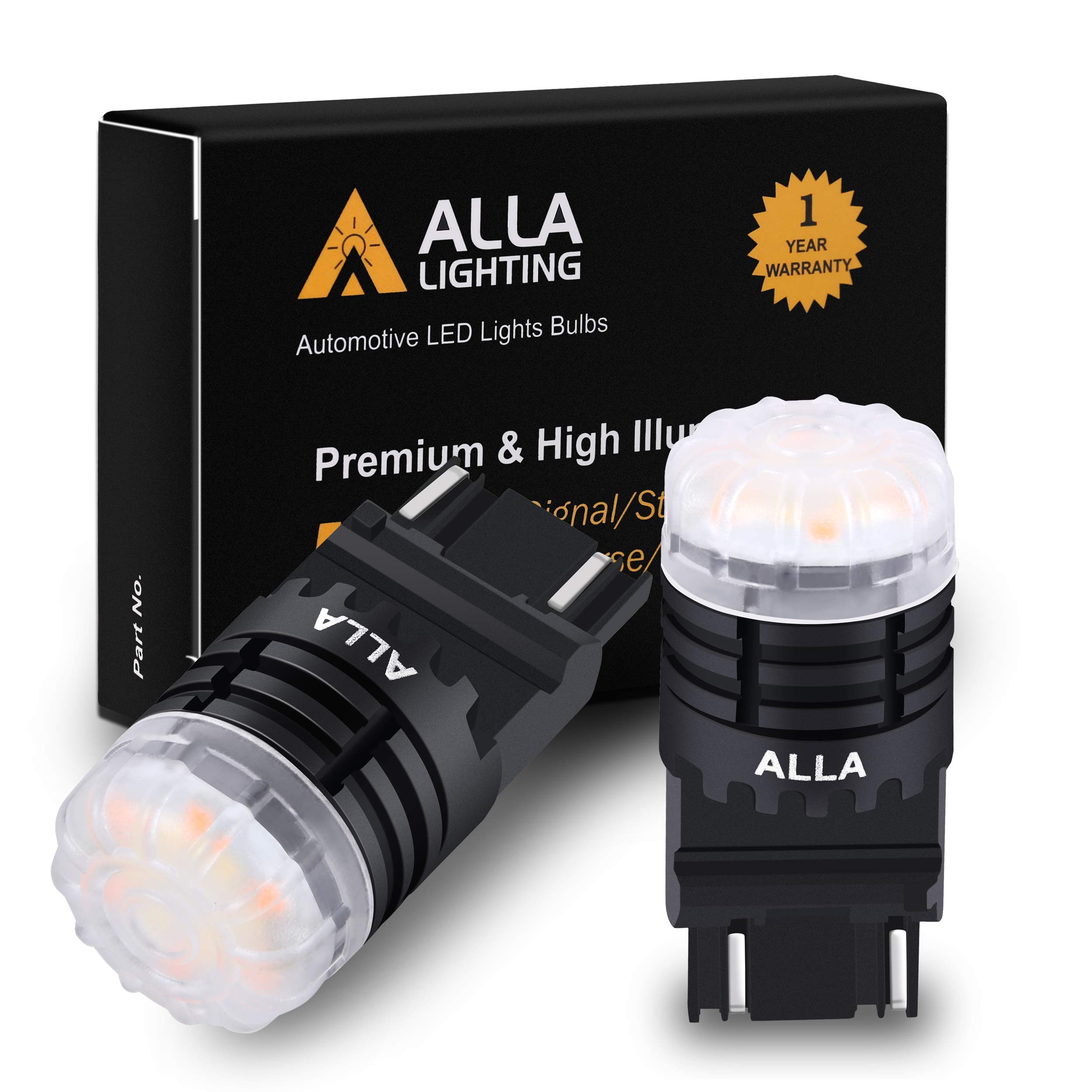 Alla Lighting 4257NA 4257 Switchback Bulbs LED Turn Signal Lights Super Bright 12V Dual Color 6000K White (DRL/Parking)/Amber Yellow(Blinker) Upgrade