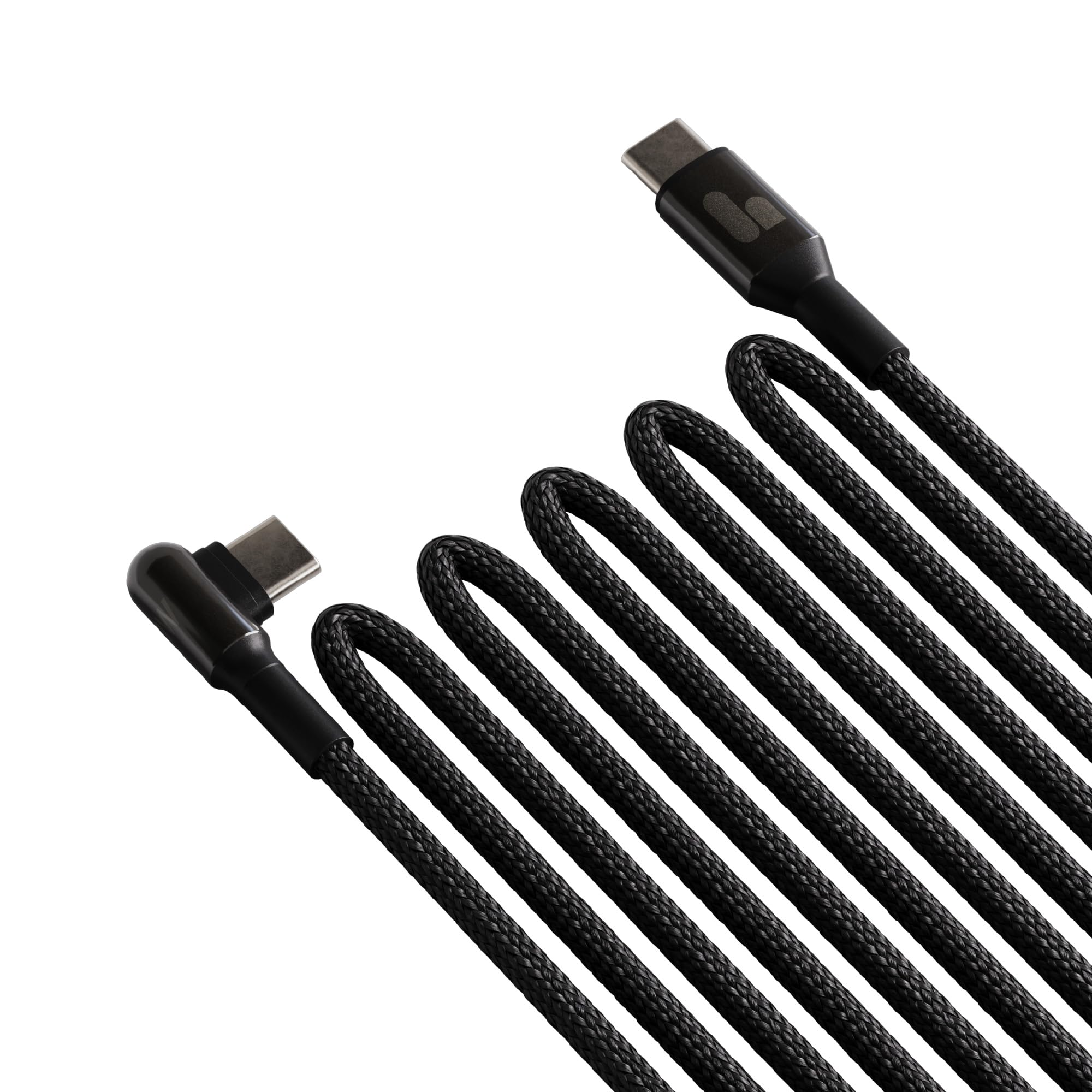 The Handy USB-C Cable – Pro – Cavo di ricarica magnetico auto-avvolgente, ad angolo retto, con alimentazione ad alta velocità, cavo di ricarica rapida anti-groviglio, compatibile con i dispositivi