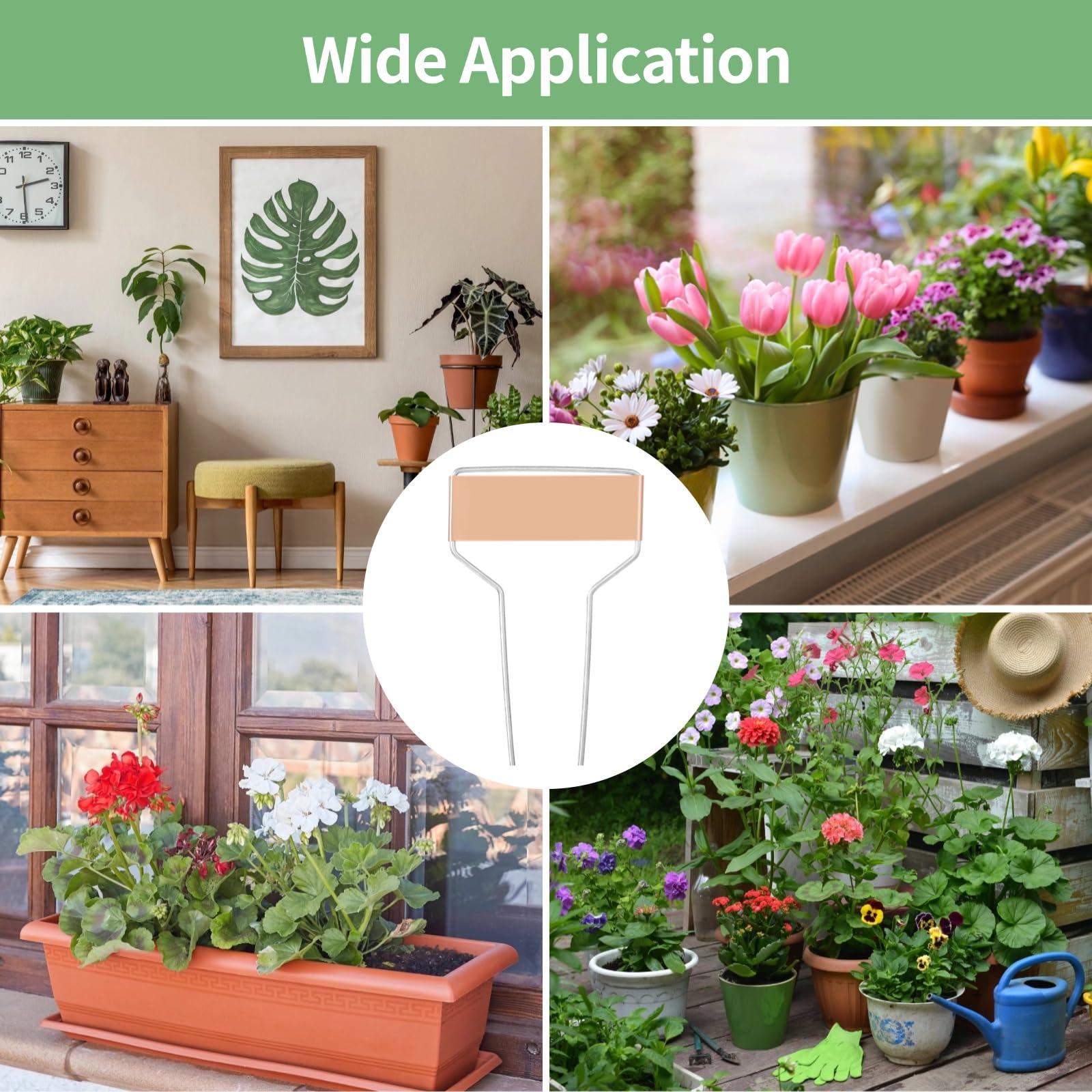 80 étiquettes de plantes en cuivre, marqueurs de jardin de 10,2 cm avec doubles piquets en aluminium, 2 stylos à double pointe, pour fleurs, pots, semis, intérieur et extérieur