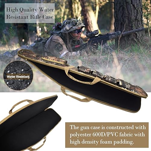 Miniatura 6 de Fundas blandas para rifle para escopetas, bolsa larga para rifle con múltiples bolsillos para revistas, correa de hombro antideslizante ajustable