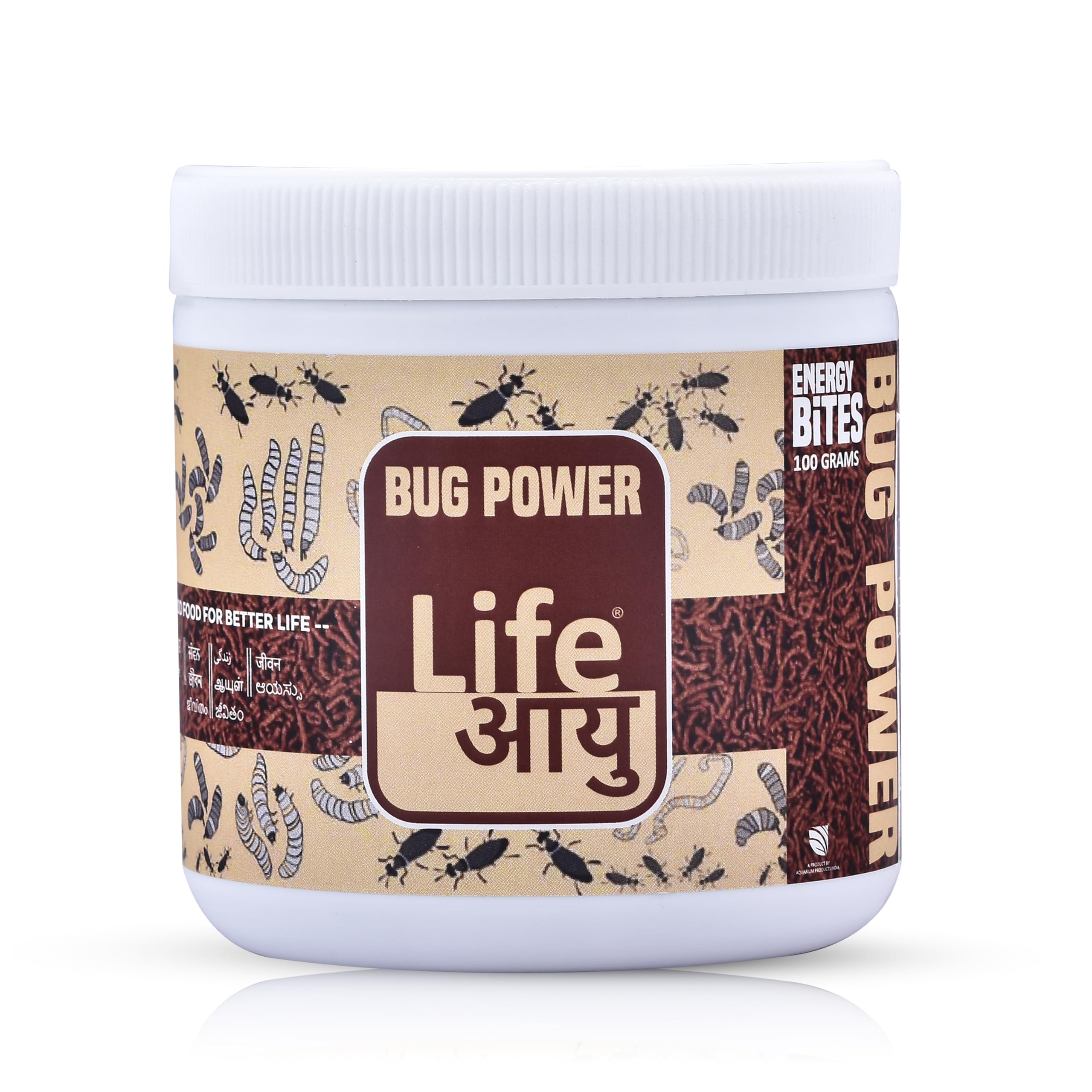 Bug Power Fish Food 100g – Insect Meal & Mealworm Pellets with Spirulina & Garlic | Ayurvedic Formula for Faster Growth, Color Enhancement & Immunity | Slow Sinking Food, Tank-Clean Feed-image-45