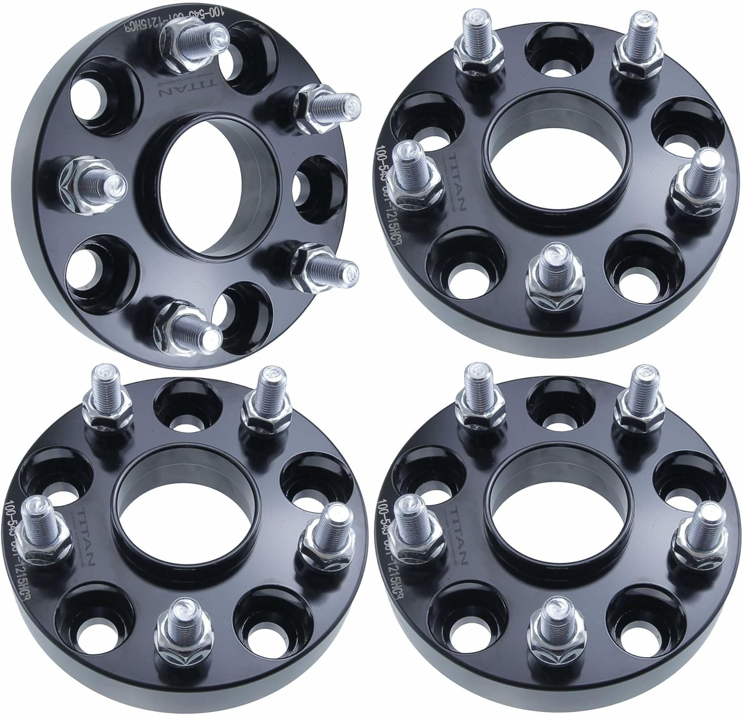 1.25" 5x4.5 Hubcentric Wheel Spacers - Fits Acura TSX TL Fits Honda Accord Civic Prelude - 1.25 Inch (32mm), 5x114.3, 64.1mm Hub, 12x1.5 Studs - Set of 4 - Black