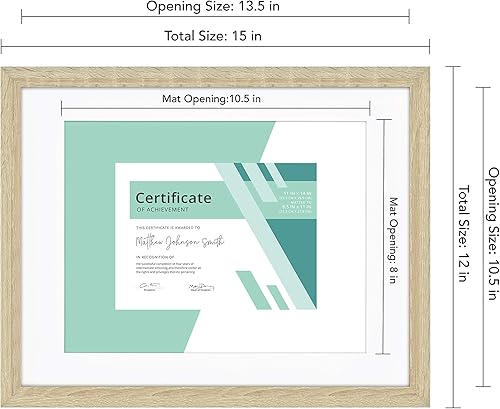 Miniatura 10 de MCS Gallery Essential Marco de madera natural, 8 x 10 pulgadas, paquete de 6