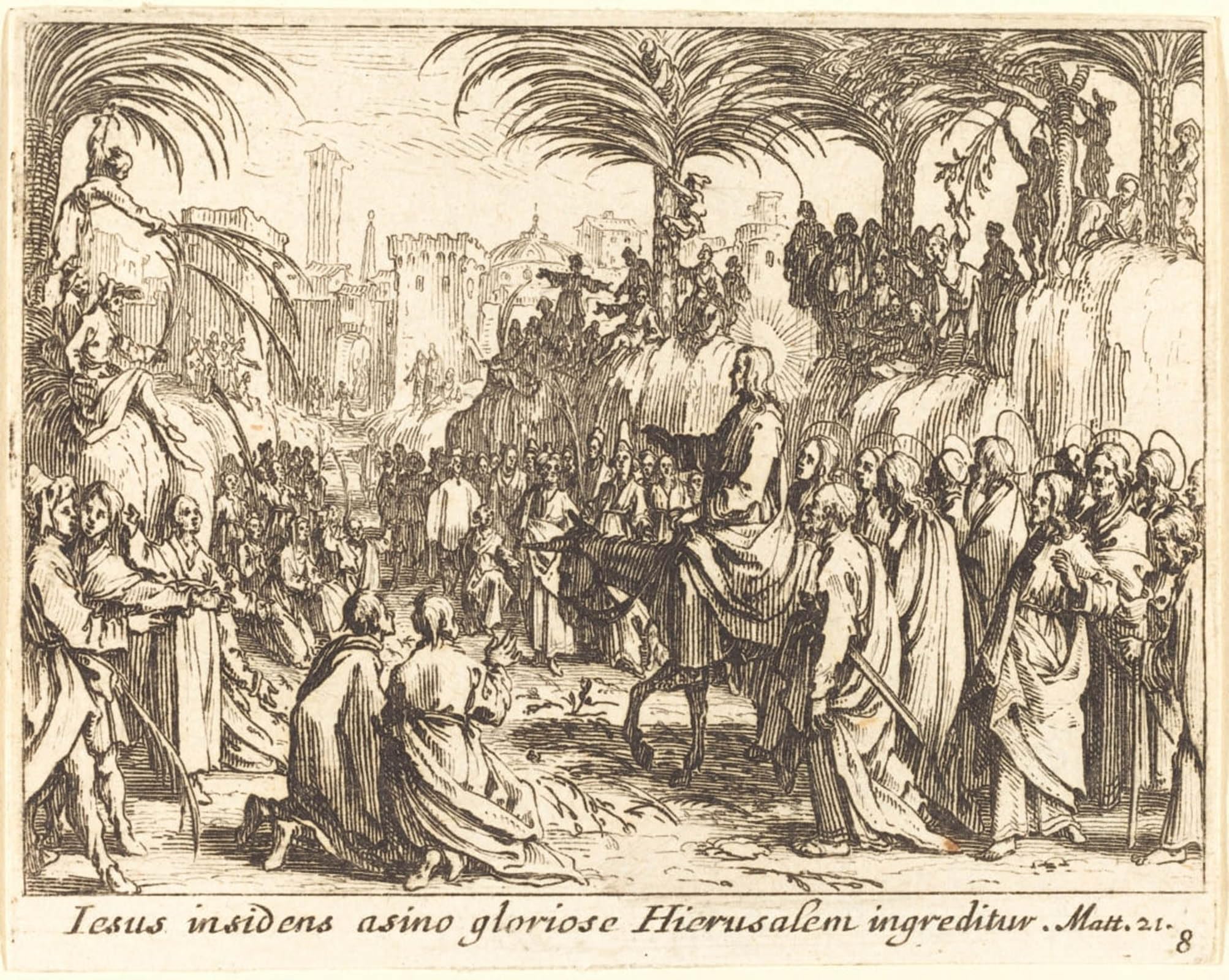 POSTERIIk Vintage Classic Picture Landscape Artwork the Entry Into Jerusalem by Jacques Callot Portrait Canvas Painting for Office Home Decor 60x90cm