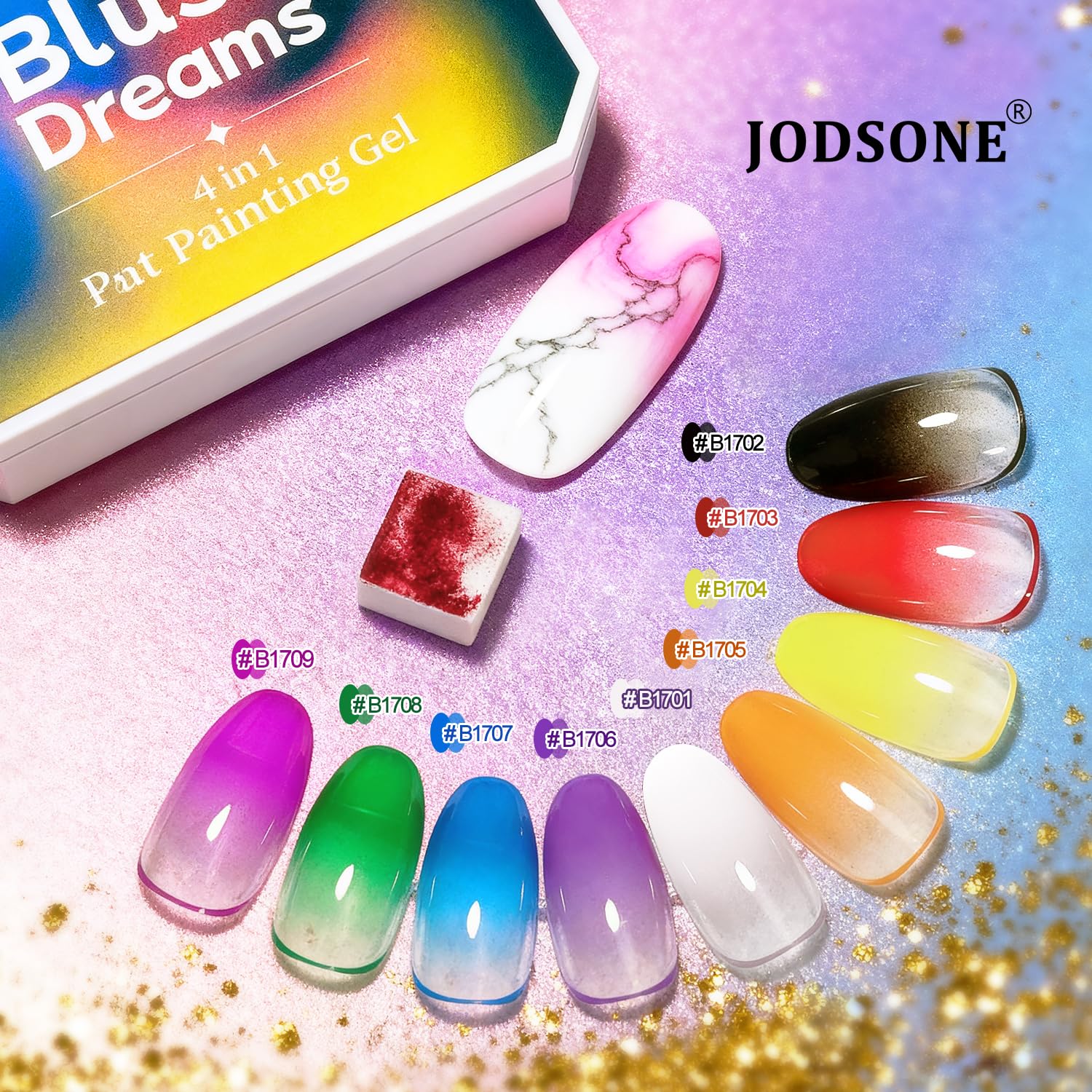 JODSONE Set di 9 colori di smalti gel per unghie French Gradient Gel Nail Blush per nail art fai da te a casa