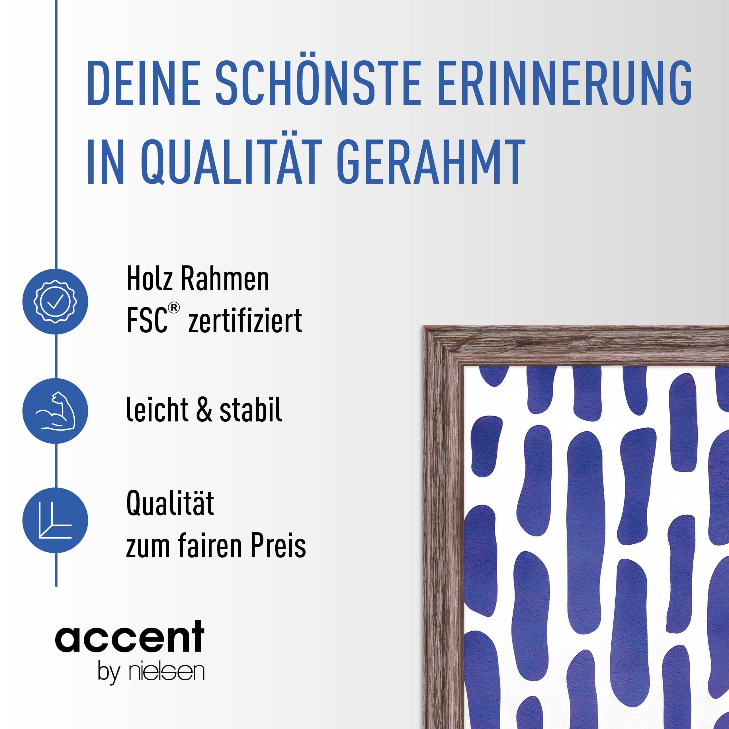 accent by nielsen Holz Bilderrahmen Vintage, 50 x 70 cm, Schwarz