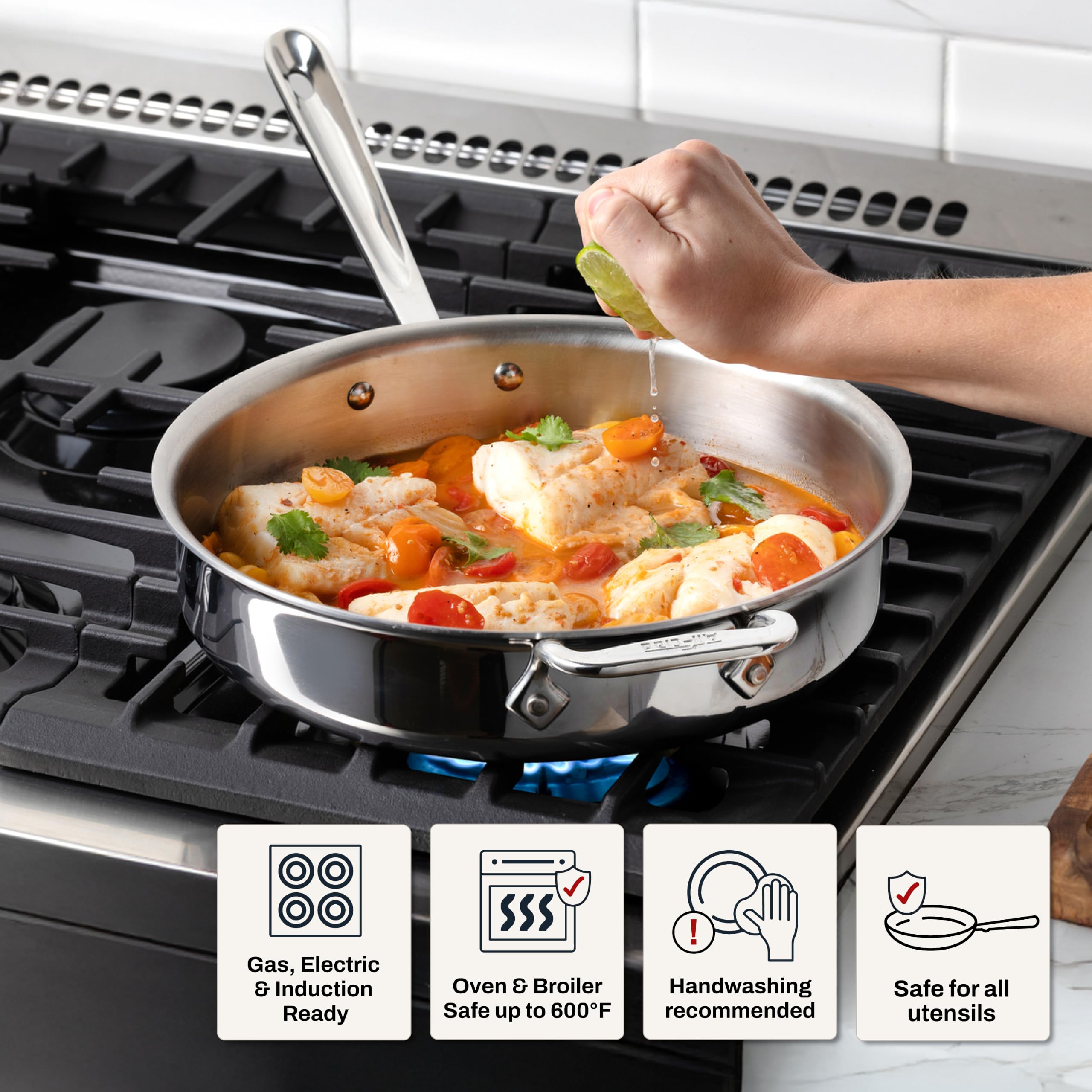 All-Clad D3® Stainless Steel Cookware Set, 10-Piece, Made in the USA — Amazon image 5