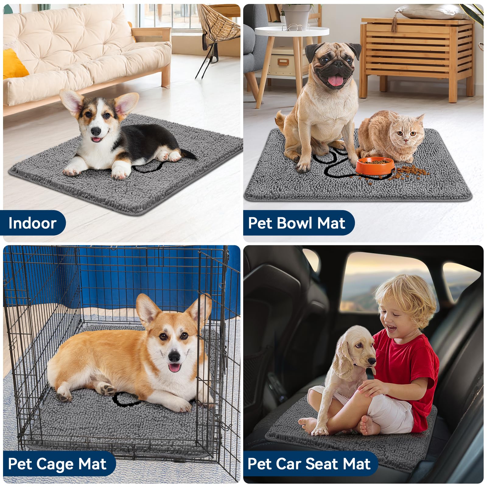 Amazon.com : Bcoimo Super Absorbent Dog Door Mat, 30