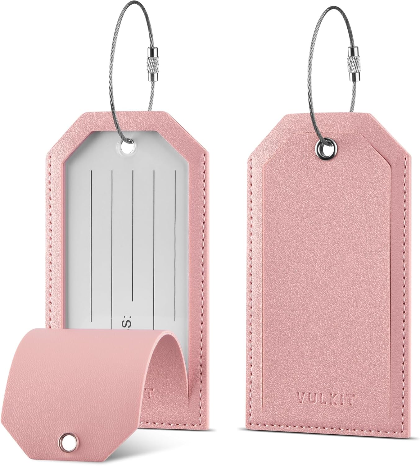 VULKIT Luggage Tags 2 Pack Baggage Tags for Suitcase, Backpacks & Briefcase, Travel Essentials & Cruise Accessories