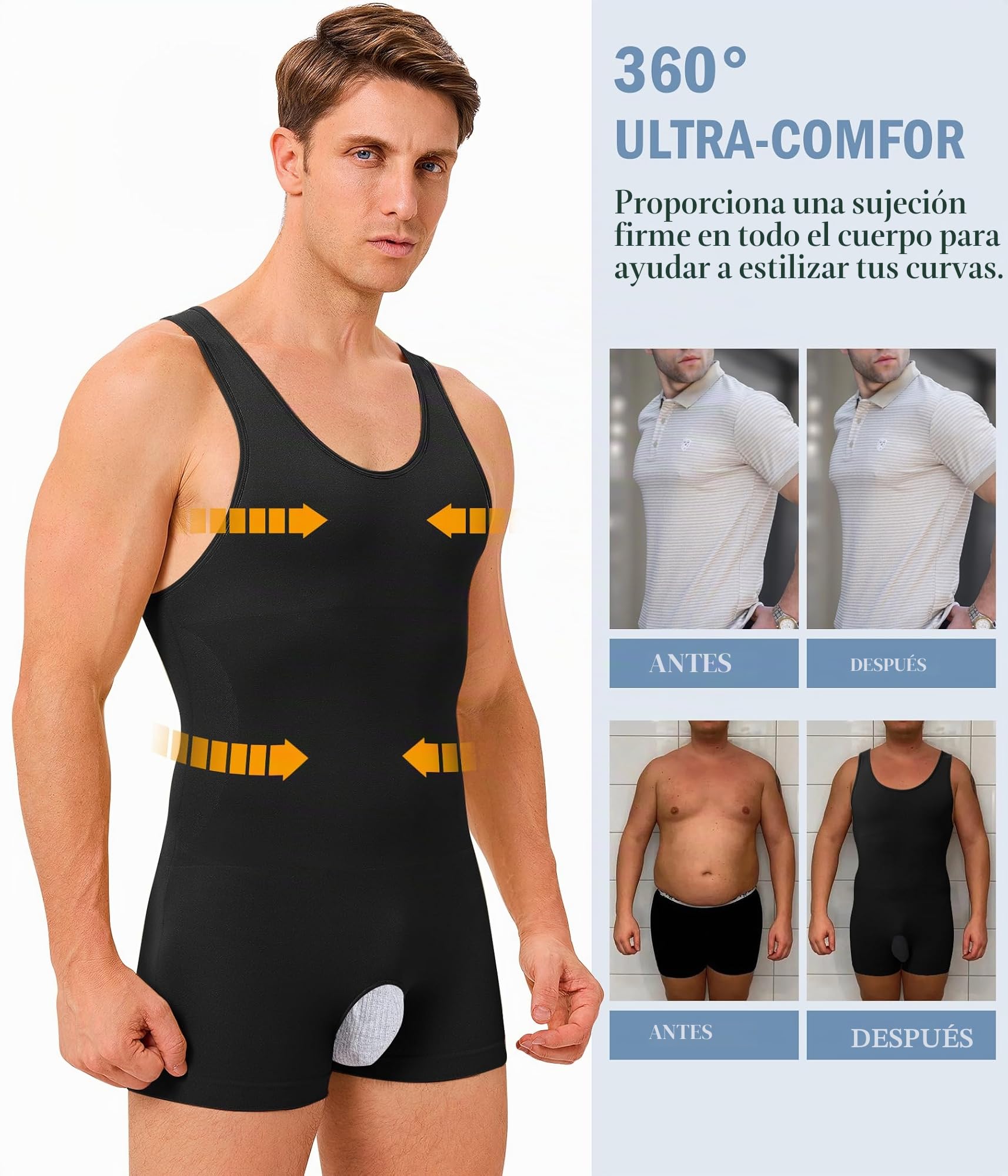 KUMAYES Camiseta Compresión Hombre Chaleco Faja Reductora Hombre Adelgazantes Full Body Shaper Fajas