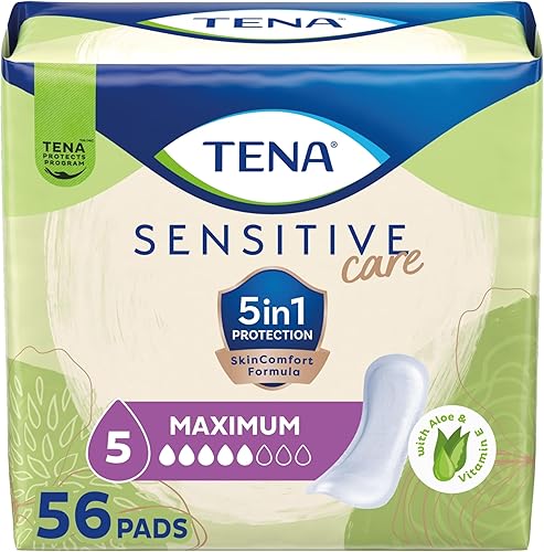 TENA Intimates - Toalla para incontinenciacontrol de vejiga de máxima absorción para mujeres, longitud regular, 56 unidades