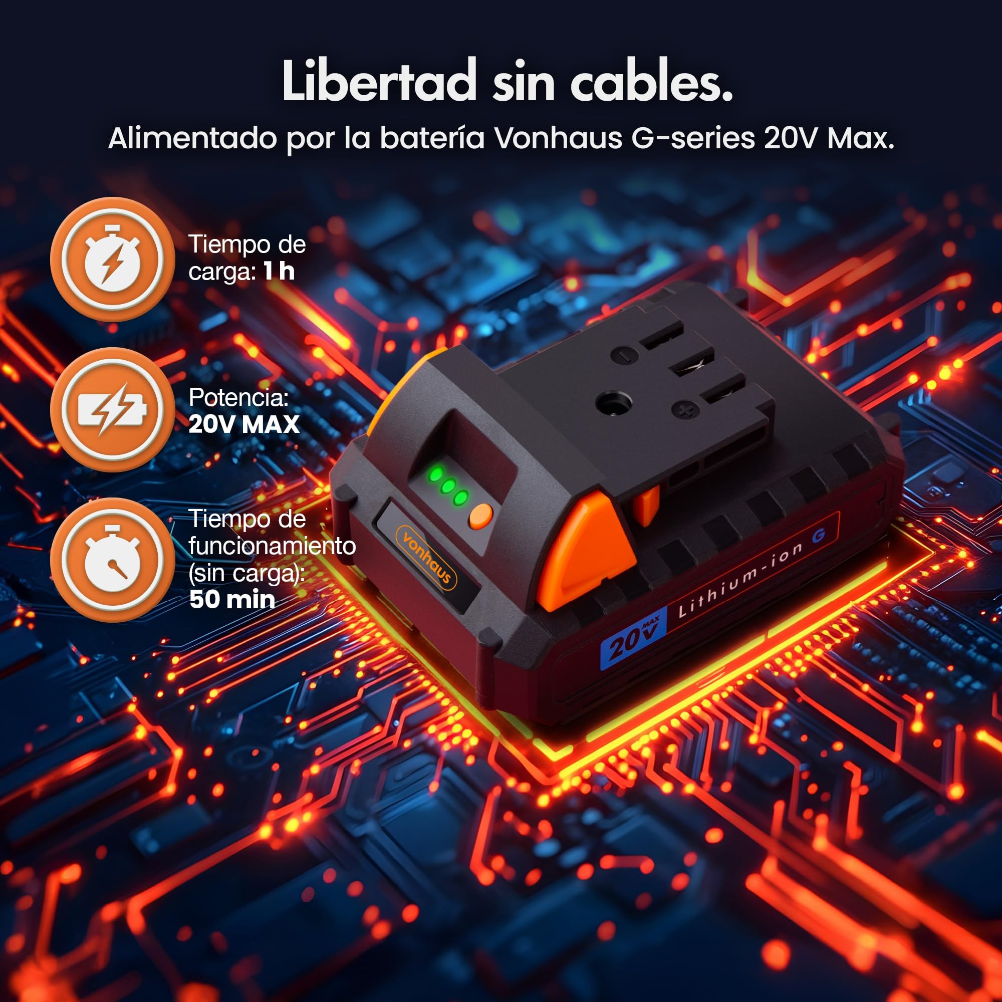 VonHaus Cortasetos de Pértiga Sin Cable – Cortasetos Telescópico Extensible de Largo Alcance – Batería de 20V, Cargador, Correa de Hombro, Cabezal Ajustable 135°, Cuchillas de Doble Acción (Gris)