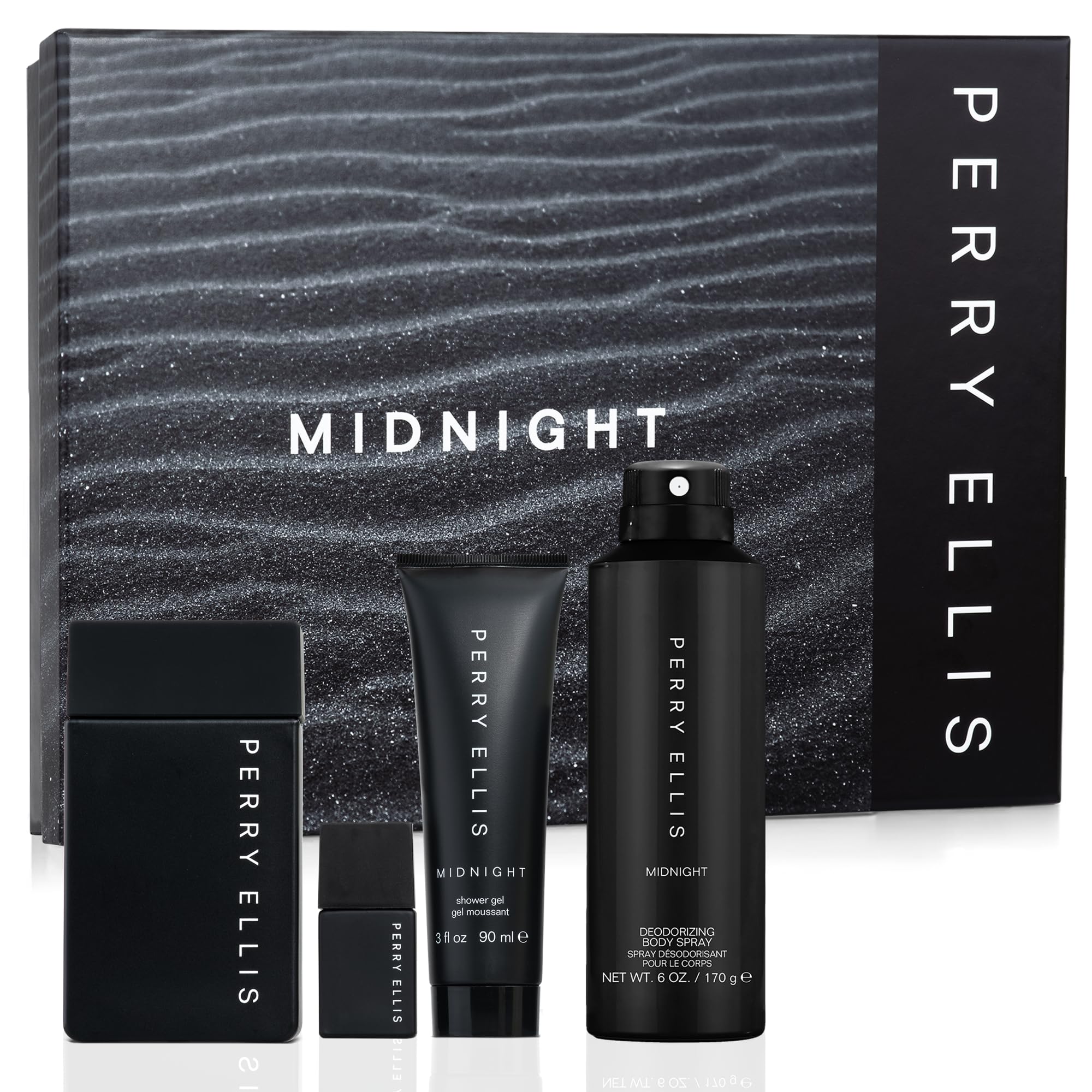 EAGLE USA ブラックライトポーチ 4個セット　0204o218 Amazon.com : Perry Ellis Midnight 4-Piece Gift Set - Men Cologne