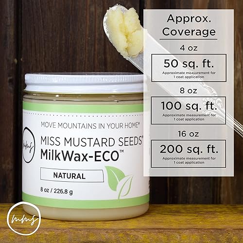 Miniatura 3 de Miss Mustard Seed's MilkWax-ECO - Cera para muebles, madera, gabinetes, paredes, tablas de cortar y utensilios de servir, lavable, totalmente