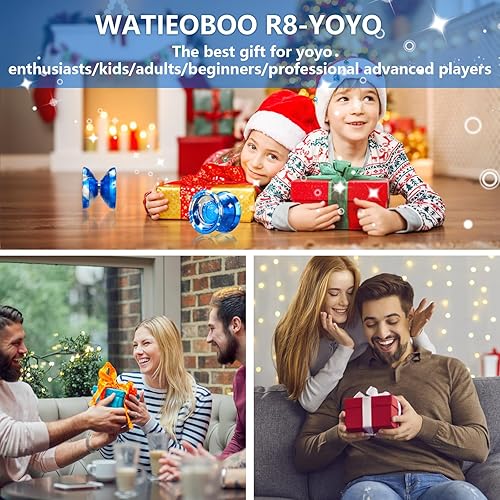 Miniatura 6 de WATIEOBOO R8 Responsive Yoyo Professional, Yoyo de metal para niños y adultos principiantes, rodamiento Yoyo de repuesto que no responde para