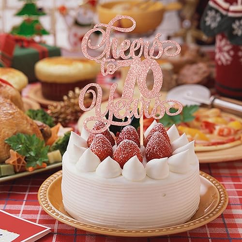 Miniatura 5 de 1 pieza de decoración para tartas con purpurina de 70 años con purpurina para pastel de 70 cumpleaños 70 Fabulosa decoración de pasteles para feliz