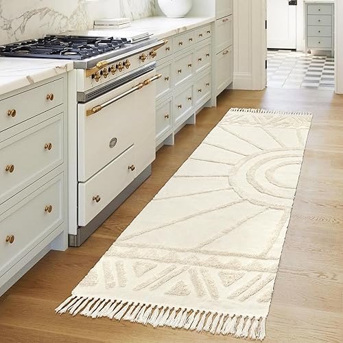 Miniatura 1 de OJIA Alfombra bohemia para pasillo de cocina, 2.6 x 8 pies, lavable a máquina, alfombra larga tejida de algodón para interiores y exteriores, para
