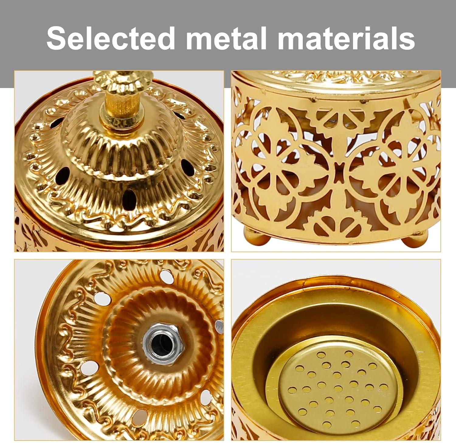 EATAKWARD Arabic Incense Burner Metal Vintage Incense Holder Aroma Incense Burner Iron Art Incensestick Decorative Incense Stand Home Scented Incense Holder for Home Tabletop Decoration (1, Style A)