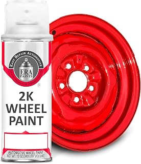ERA Paints Red Wheel Paint With Omni-Curing Catalyst Technology - 2K Aerosol Glossy Finish With High Temp Resistance And Extreme Durability Against Color Fade And Chemicals Like Brake Fluid