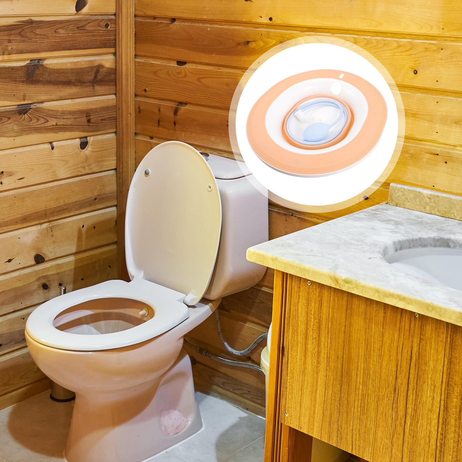 BETOOKY Bacinella per Lavaggio Intimo Post Parto per Donne Incinte con Design Antiscivolo, Materiale Pp e Tpr, Adatta per Toilette Rosa, Accessorio Pratico per Igiene Quotidiana