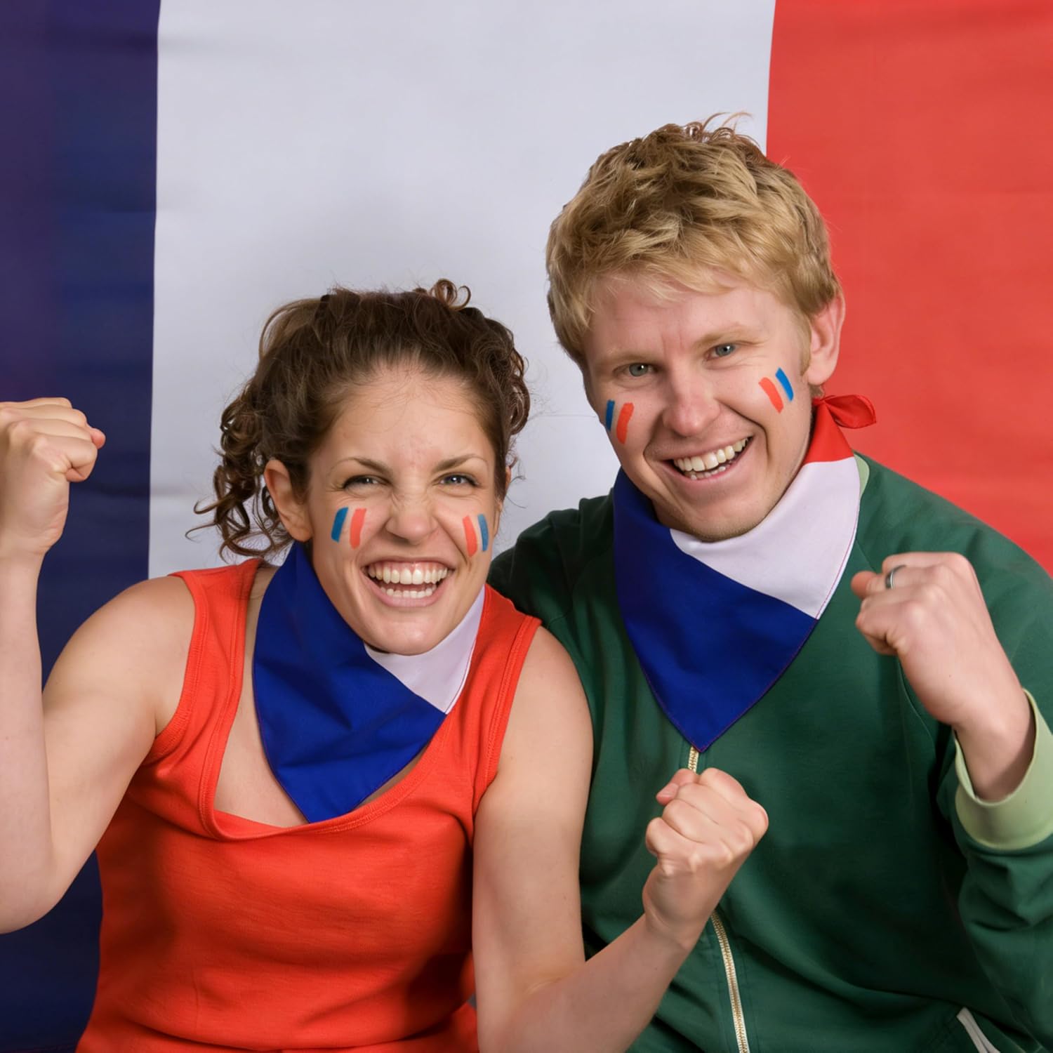 WEITBF 2 Pack France Flag Bandana French Scarf Bandanas Headband - 100% Cotton, 22 x 22 inch