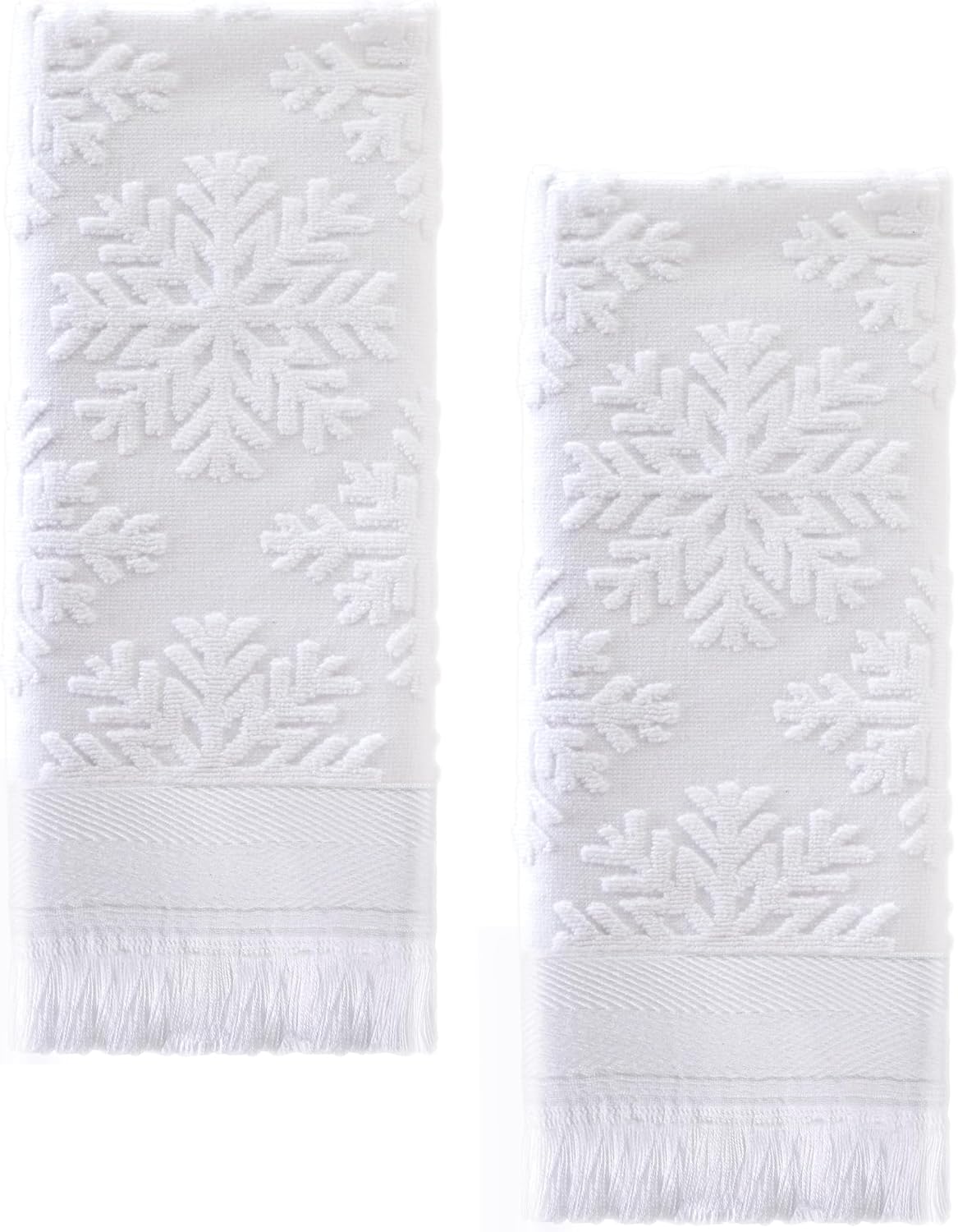 Luxury Decorative Hand Towels Bathroom: 2 Packs 14X30 100% Cotton Turkish Absorbent Soft Face Towel Set for Boho Bathroom Decor Kitchen Hotel Spa Farmhouse Guest Tea Gift (Cream White, 14"x30")