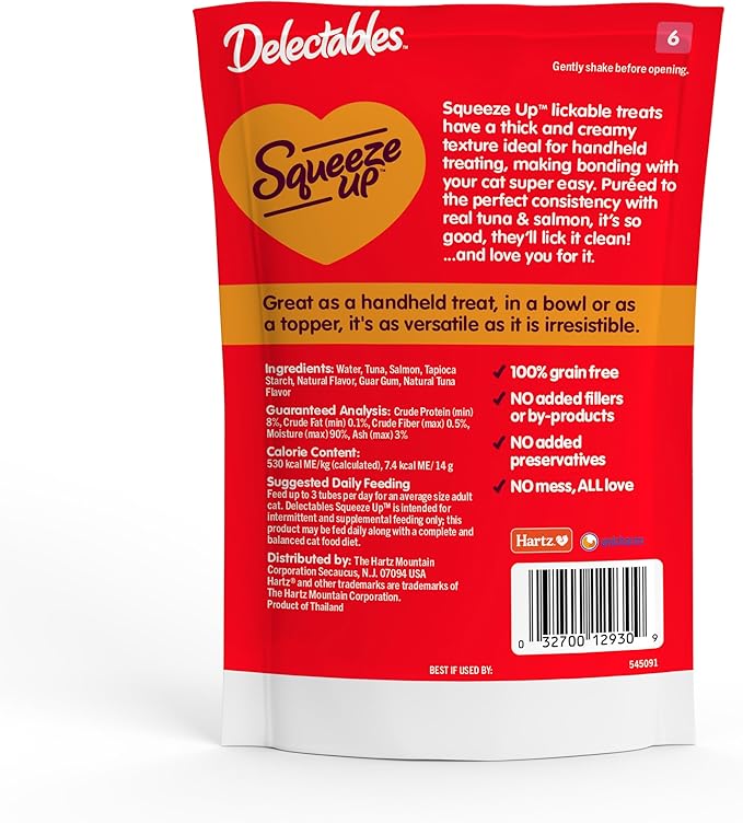 Delectables Squeeze Up Crema para Gatos Atún y Salmón 32 Tubos miniatura 6