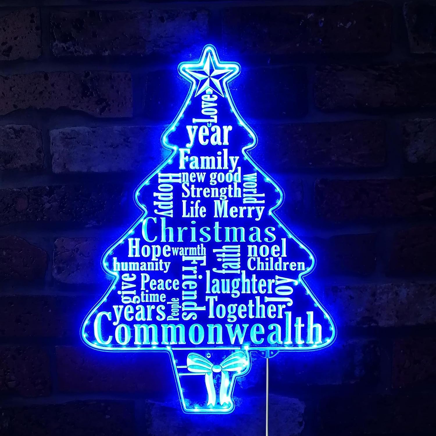 ADVPRO Christmas Tree Wishes Greeting RGB Dynamic Glam LED Sign - Cut-to-Edge Shape - Smart 3D Decoration - Multicolor Signage st06s43-fnd-i0067-c