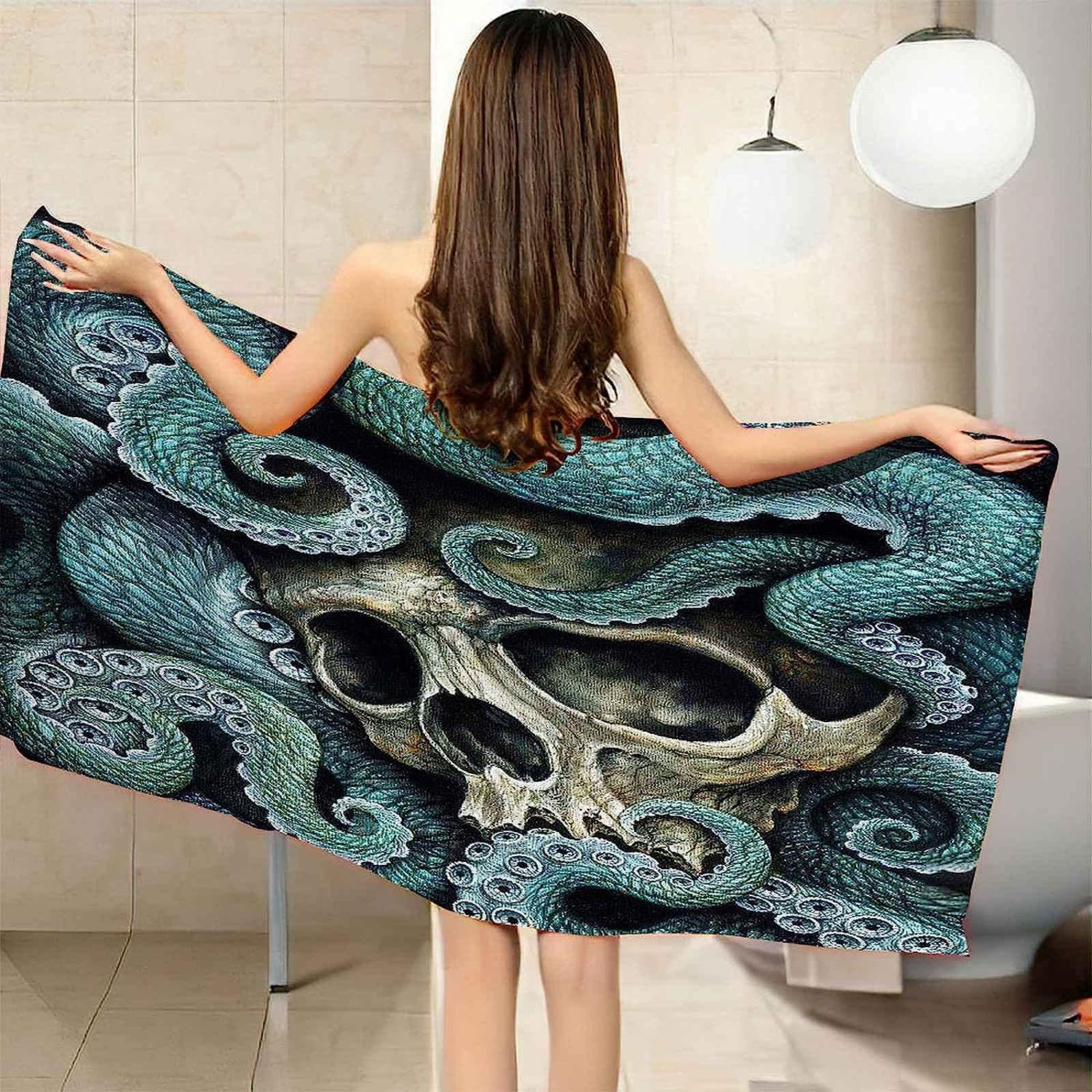 Beach Towel, Halloween Skeleton 80 X 160 Cm Beach Towel, Kid'S Unicorn Microfibre Beach Towel, 3D Printed Children'S Beach Towel, Boys Girls Kids Beach Towel, Absorbent Towels For Pool Swim -3S5N+K9Q