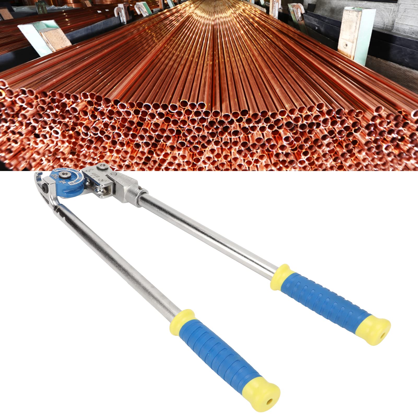 Piegatubi manuale per tubi in rame e acciaio inossidabile, strumento di piegatura tubi da 0-180 gradi per HVAC e impianti idraulici