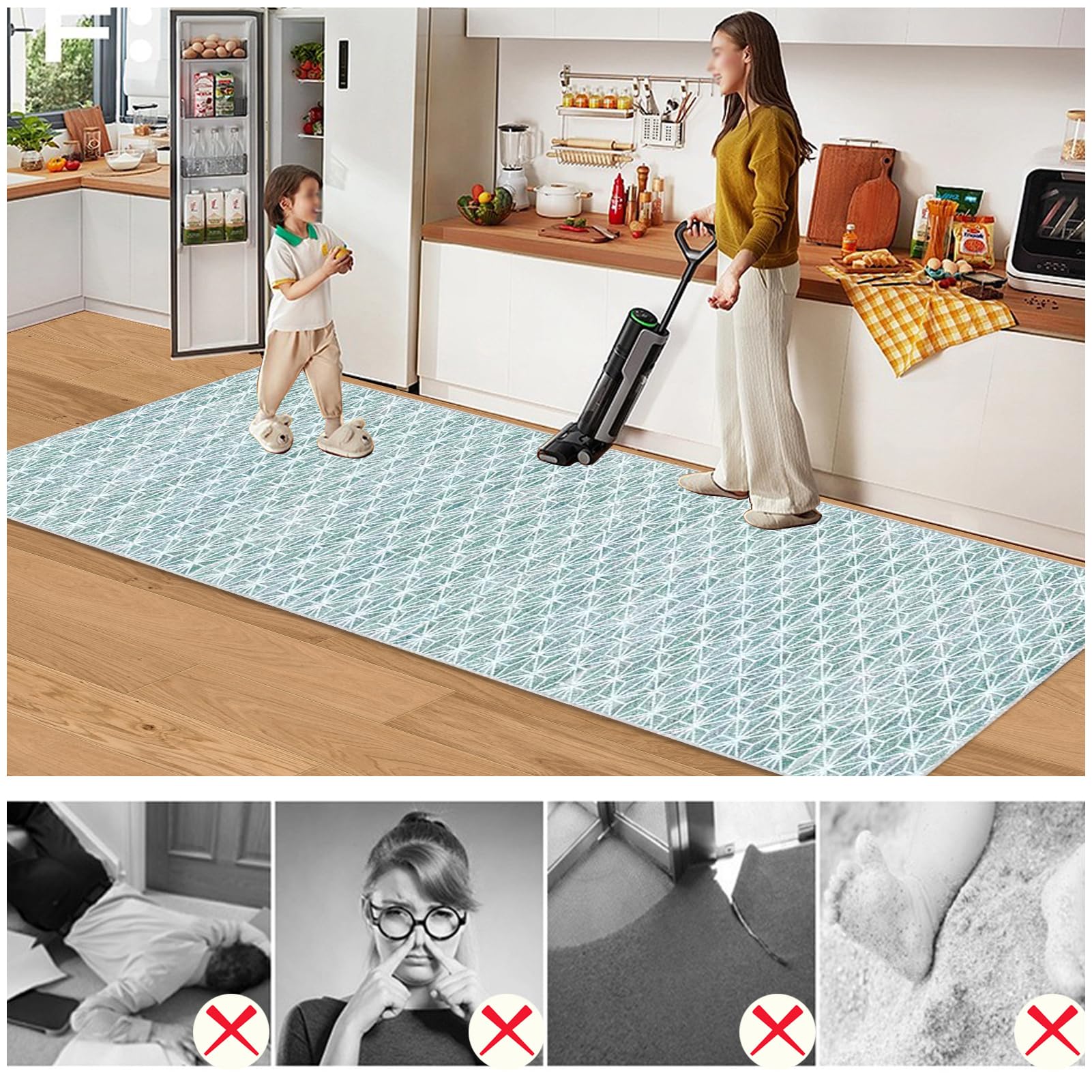 Dywan Długi Korytarz 70 x 180 cm Dywan Chodnik Kuchenny Antypoślizgowy Dywan Chodnik Chodnik Antypoślizgowy Zmywalny Dywan Kuchenny Do Wejścia, Przedpokoju i Sypialni
