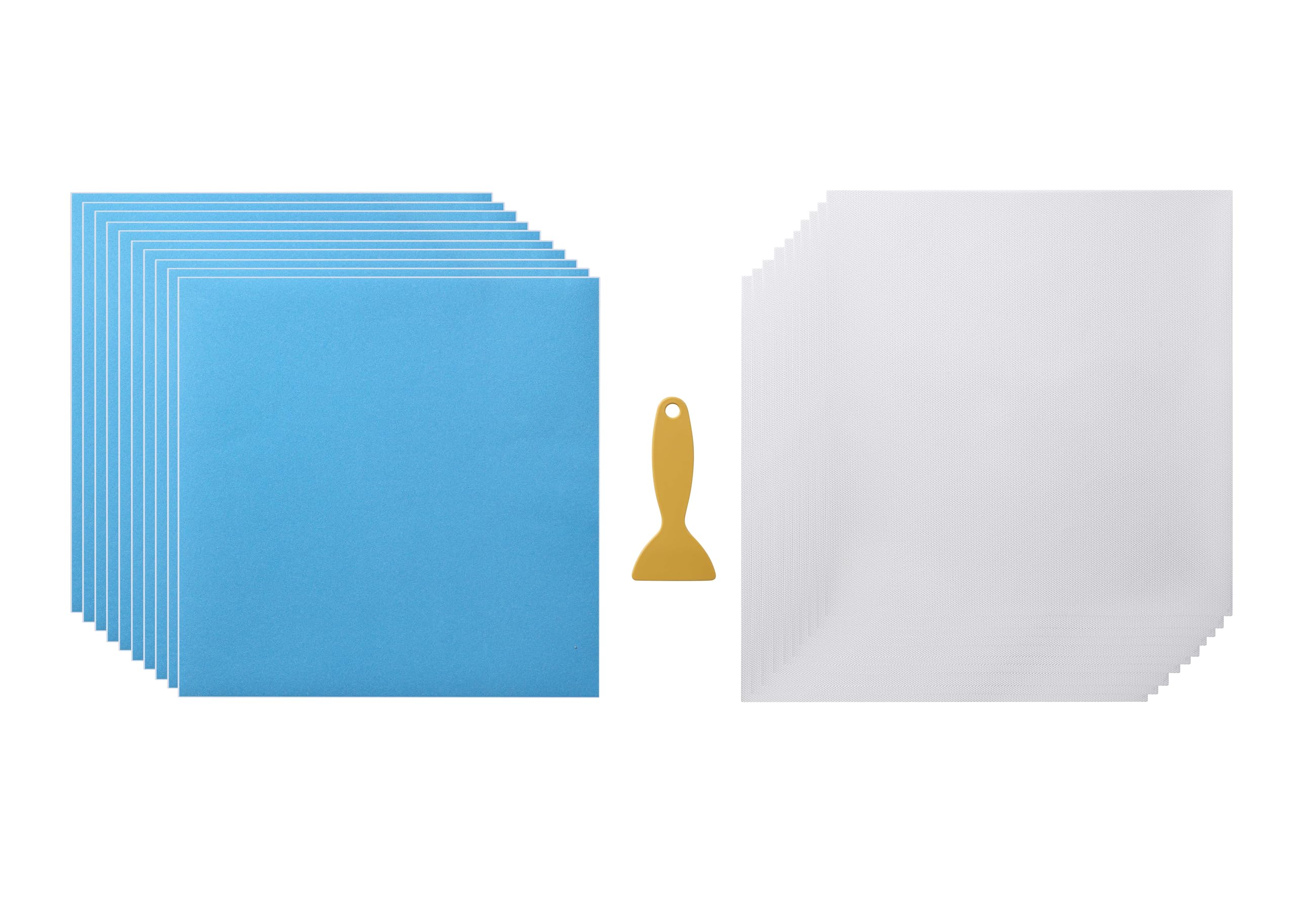 Sticky Template Stencil for Hotfix Rhinestones Plus Magic Flock - 12"x12" Set of 10 Sheets and 10 Sheets Hotfix Rhinestone Tape