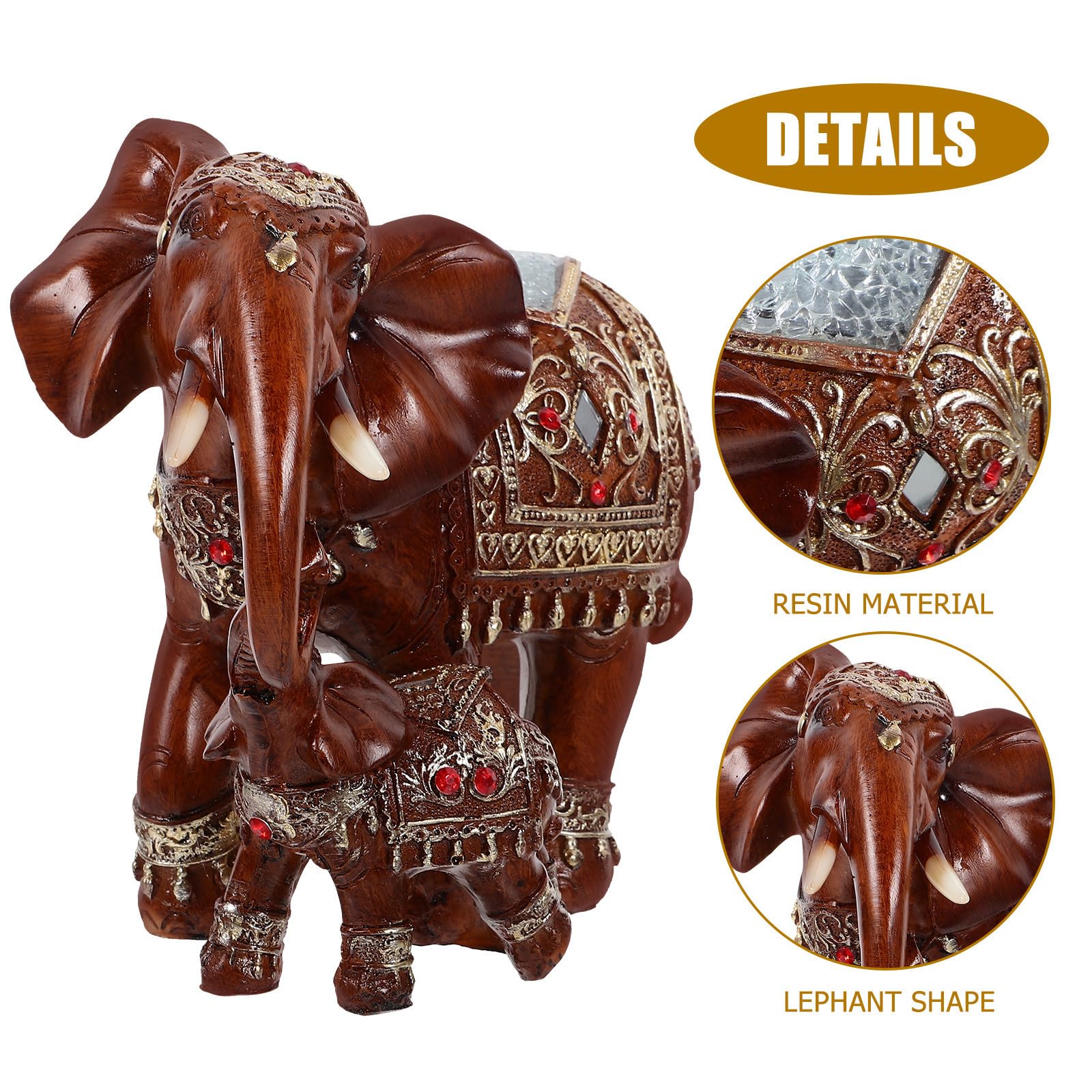 Figura de Elefante de Mesa de Resina para Decoración Interior Elegante