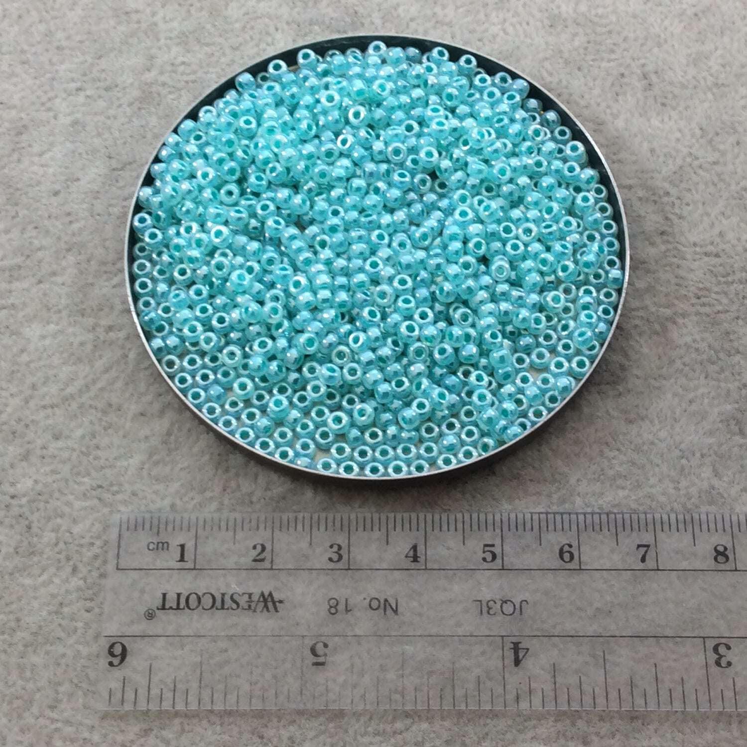 Miyuki Round Rocaille Seed Beads Size 8/0 Turquoise Ceylon 22 Gram Tube by Miyuki
