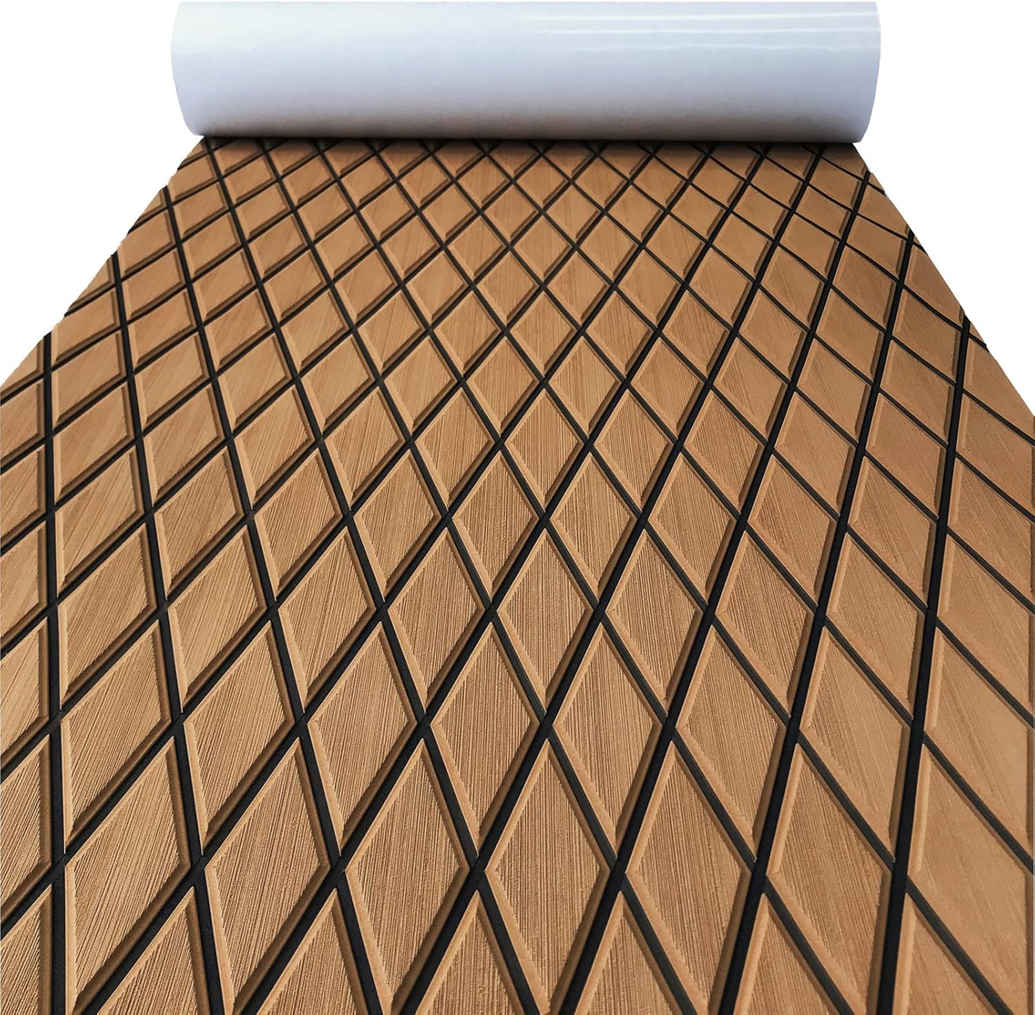 KXKZREN EVA Foam Boat Flooring Decking Sheet Pad 6mm Faux Teak Anti