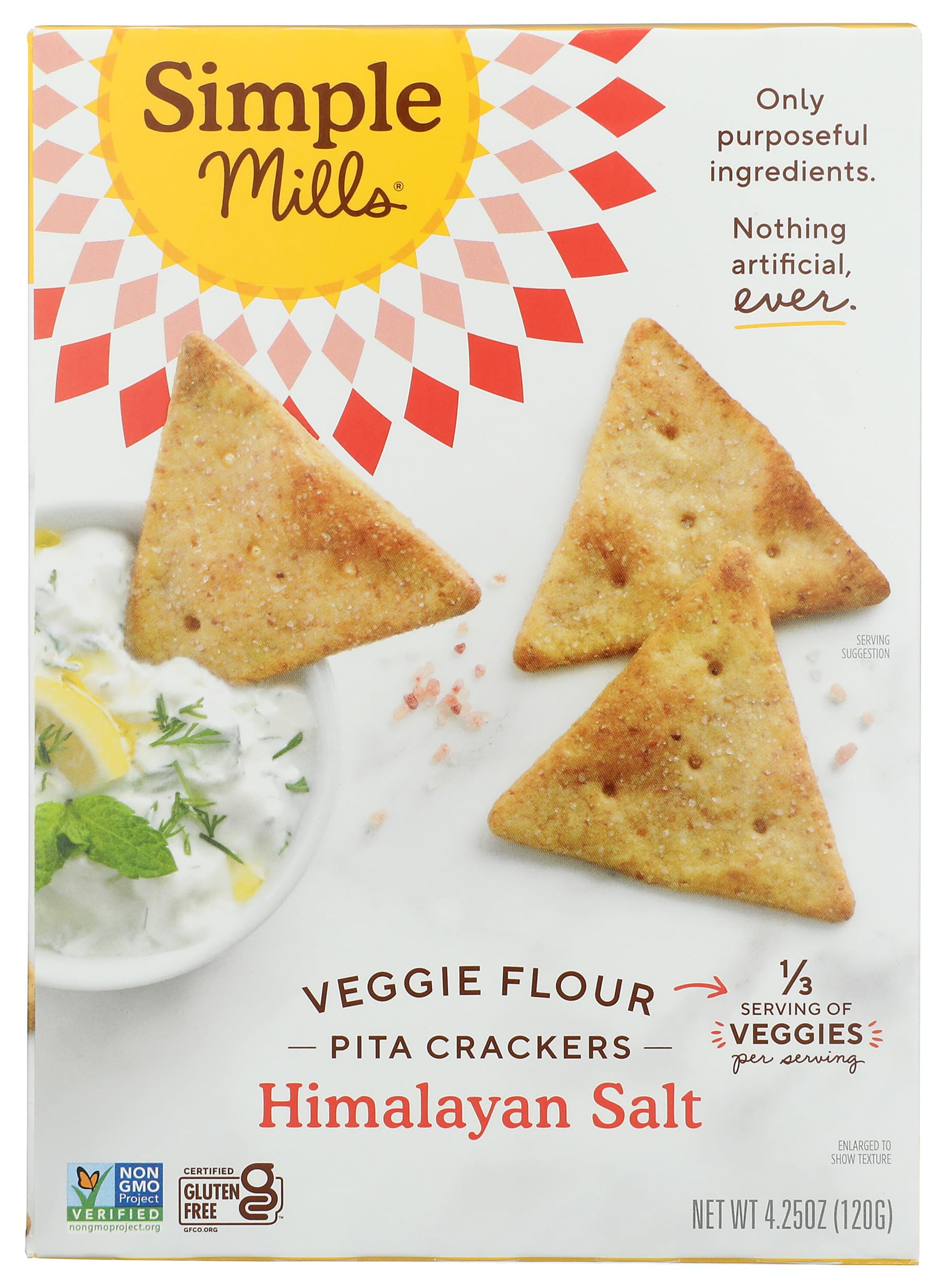 Veggie Pita Crackers, Himalayan Salt - Gluten Free, Vegan, Healthy Snacks, Paleo Friendly, 4.25 Ounce (Pack of 1)