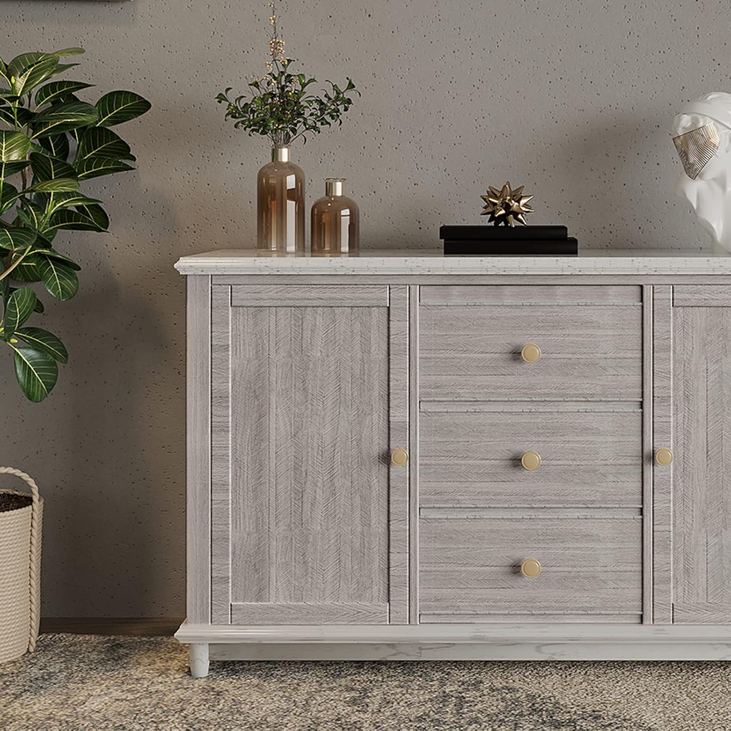 VEELIKE Grey Wood Contact Paper Wood Peel and Stick Wallpaper 15.7''x354'' Herringbone Wallpaper Removable Waterproof Wood Grain Wallpaper for Furniture Walls Desk Table Cabinets Shelf Drawer Liners