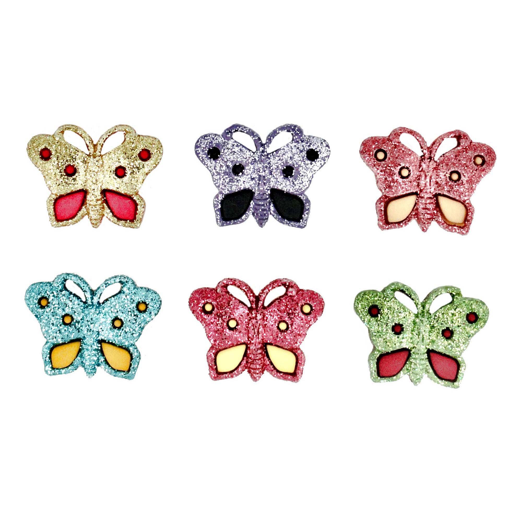 Glitter Butterflies Embellishments by Dress It Up Buttons tm