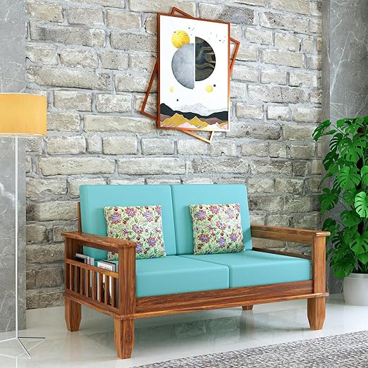 RATANDHARA FURNITURE Solid Sheesham Wood 2 Seater Sofa 2 Seater Sofa