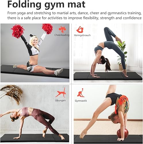 Miniatura 6 de Tapete de yoga grueso de 2 pulgadas para gimnasio en casa, ejercicio, gimnasia, volteras, pilates, equipo de danza, tapete de juego de espuma Negro