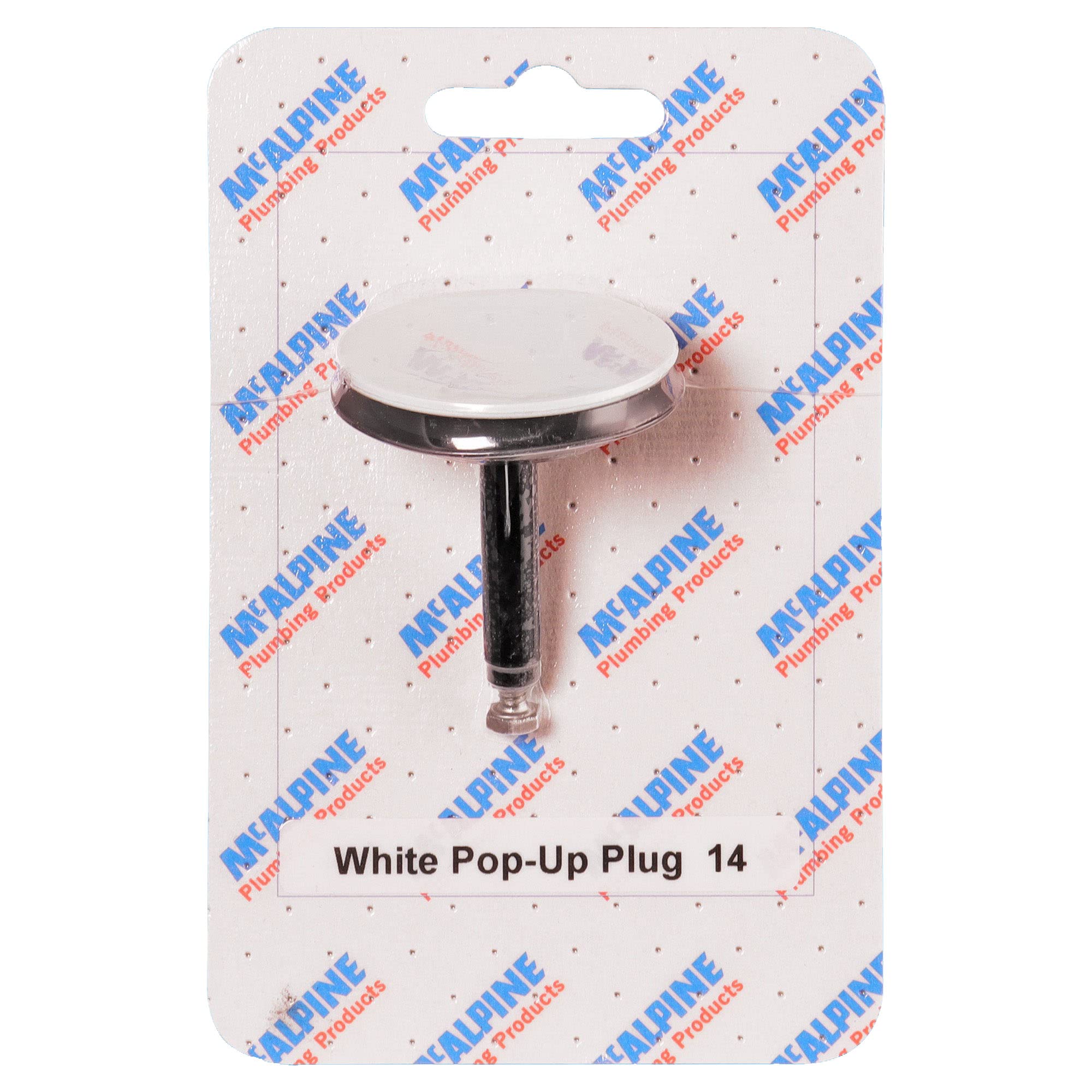 McAlpine White Pop-Up Plug - Stylish Bathroom Sink Accessory 80mm - PUPLUG-WH