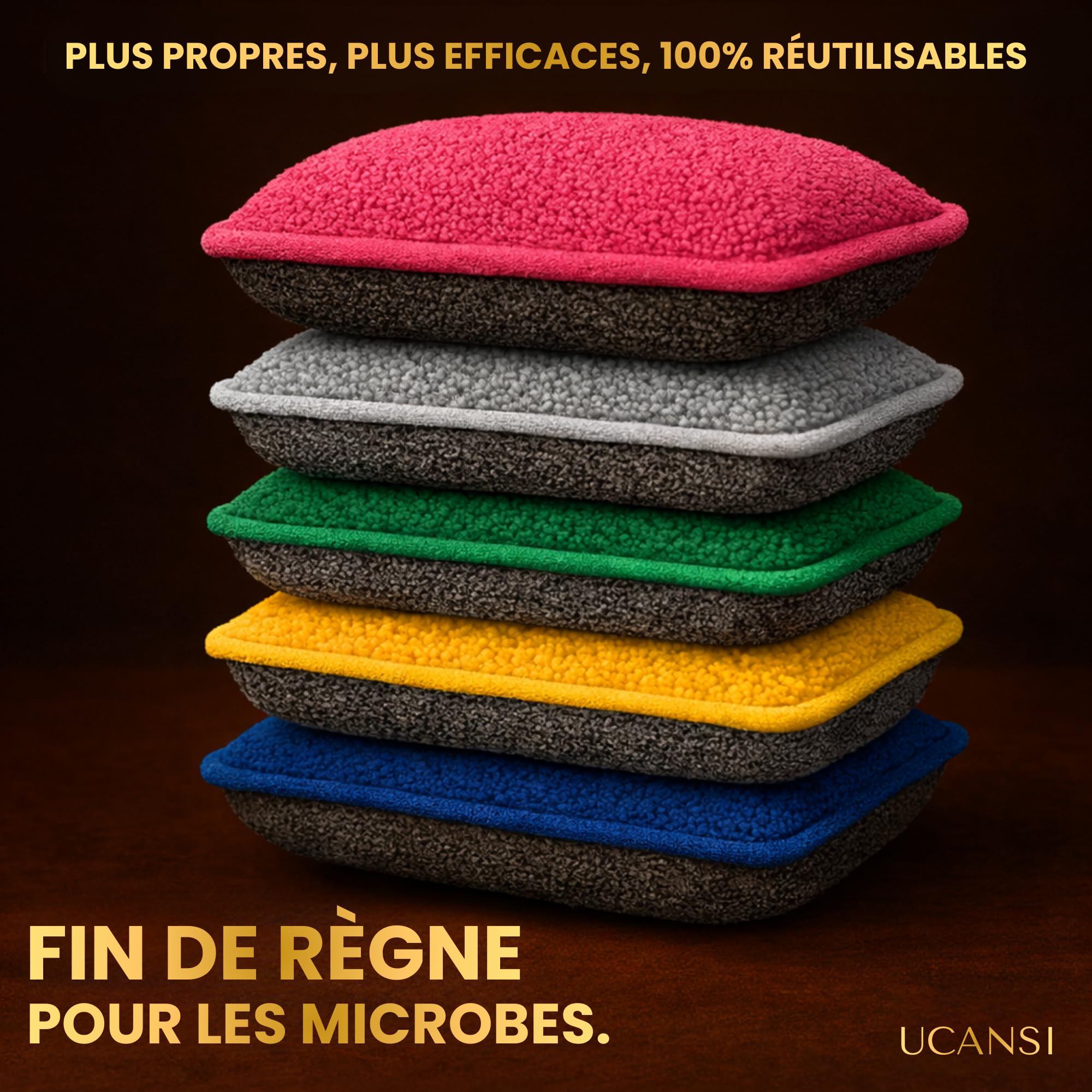 Éponges Lavables Double Face Anti-Rayures Microfibre Ultra Absorbante - Lot de 5 Vaisselle Cuisine INOX Vitres