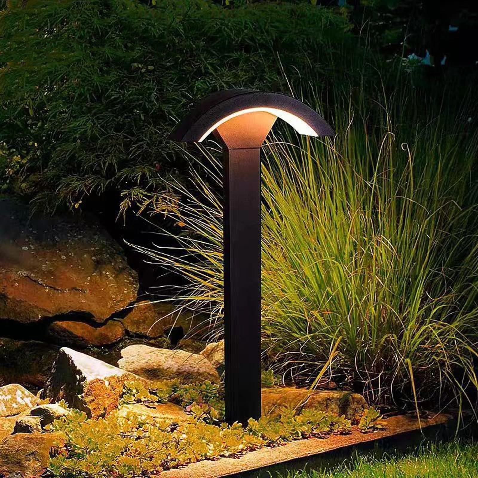 SDUYTDG Outdoor Waterproof Floor Lamp, Black Aluminum Landscape Path Lights for Porch Patio Courtyard Driveway Pathway Lighting Led Bollard Light 3000K