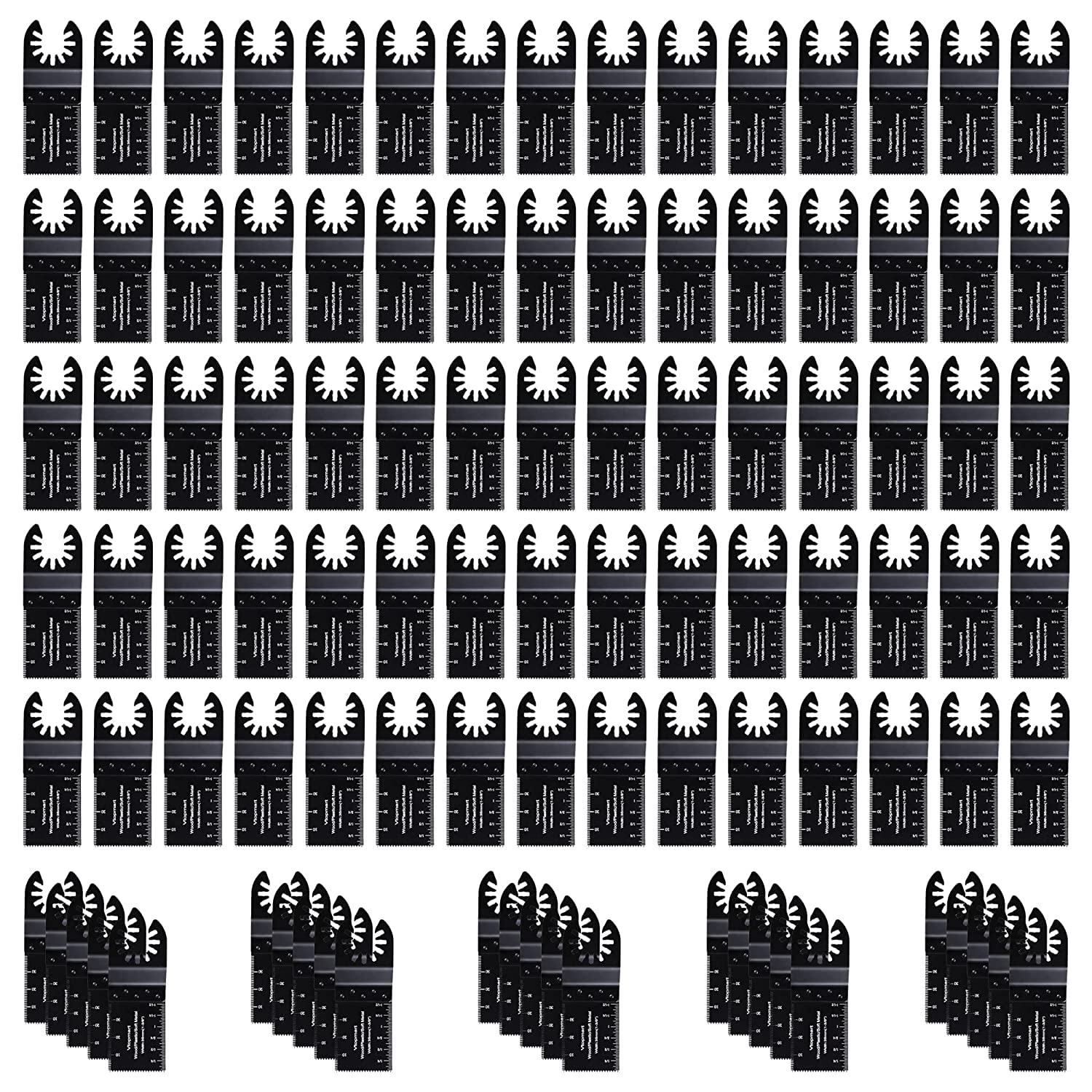 THE WHITE SHOP2Pcs Oscillating Tool Blades,Professional Universal Oscillating Saw Blades,Wood Multitool Blades,Quick Release Durable Oscillating Tool,Multi Tool Blades Fit All Models/Black-2Pcs