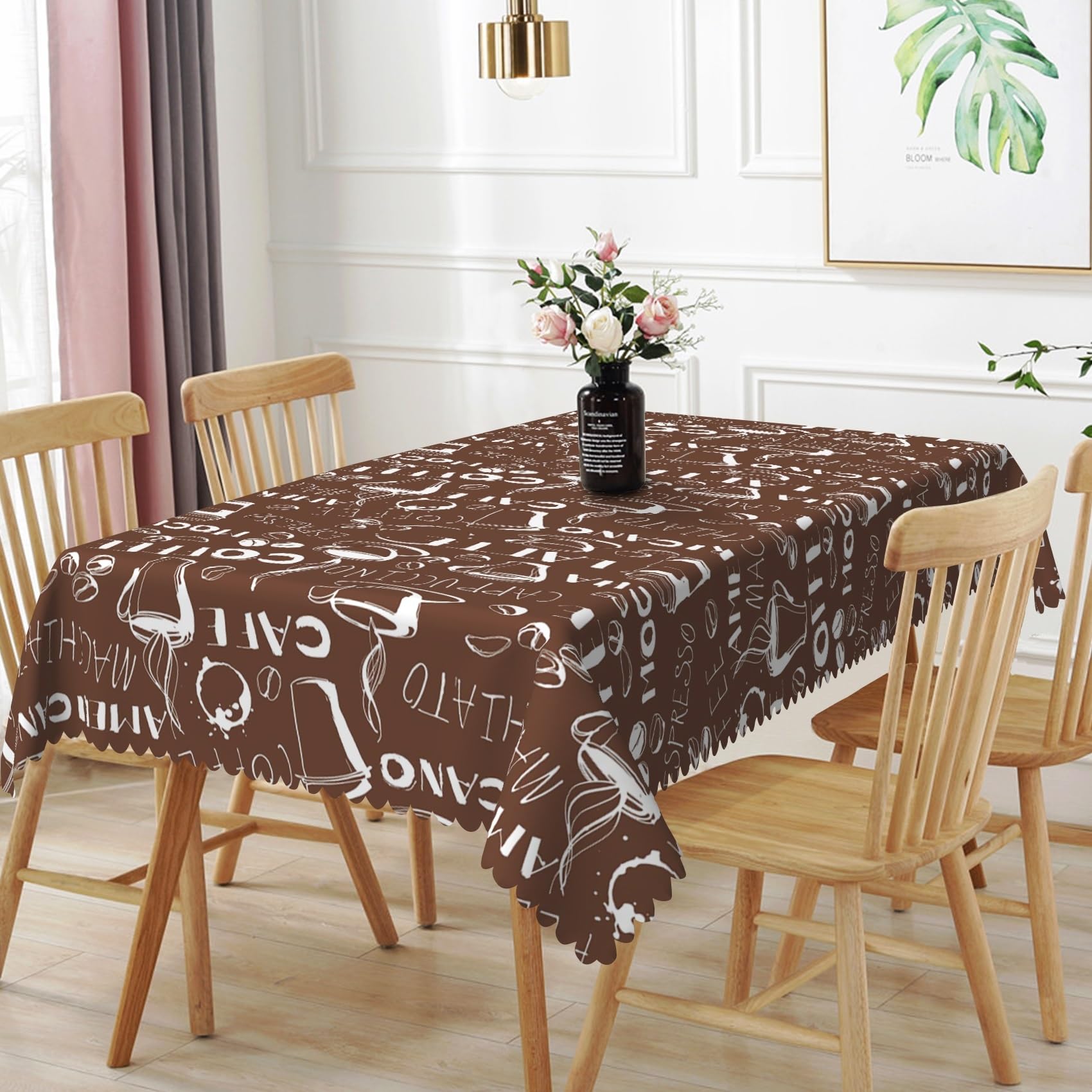 Amazon.com: TTQYFNM 52x70inches Coffee Rectangle Tablecloth Brown