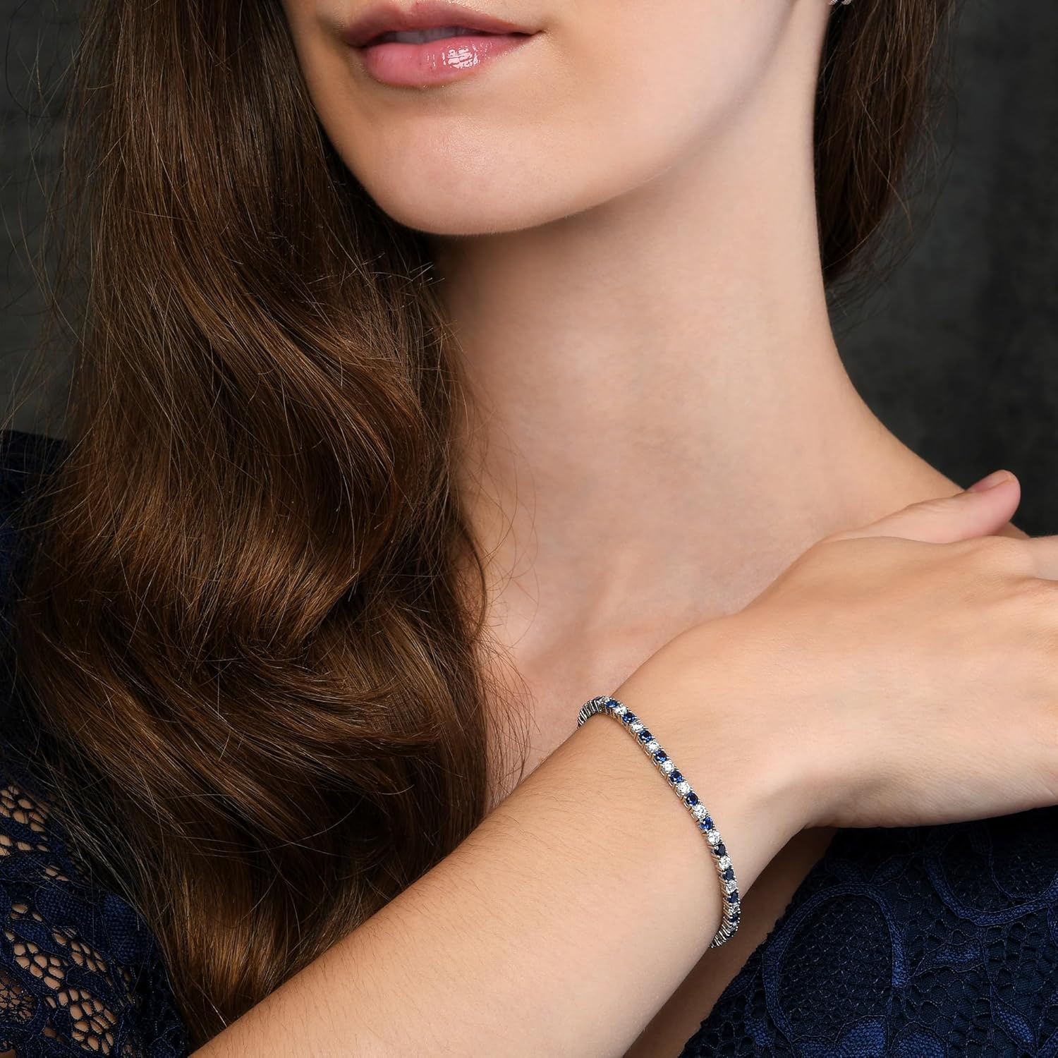 Diamond Treats Silver Tennis Bracelet for Women, 925 Sterling Silver Bracelets for Women with 3mm White or Colored Stones, Silver Tennis Bracelets for Women, Jewelry Gifts for Women - Image 4