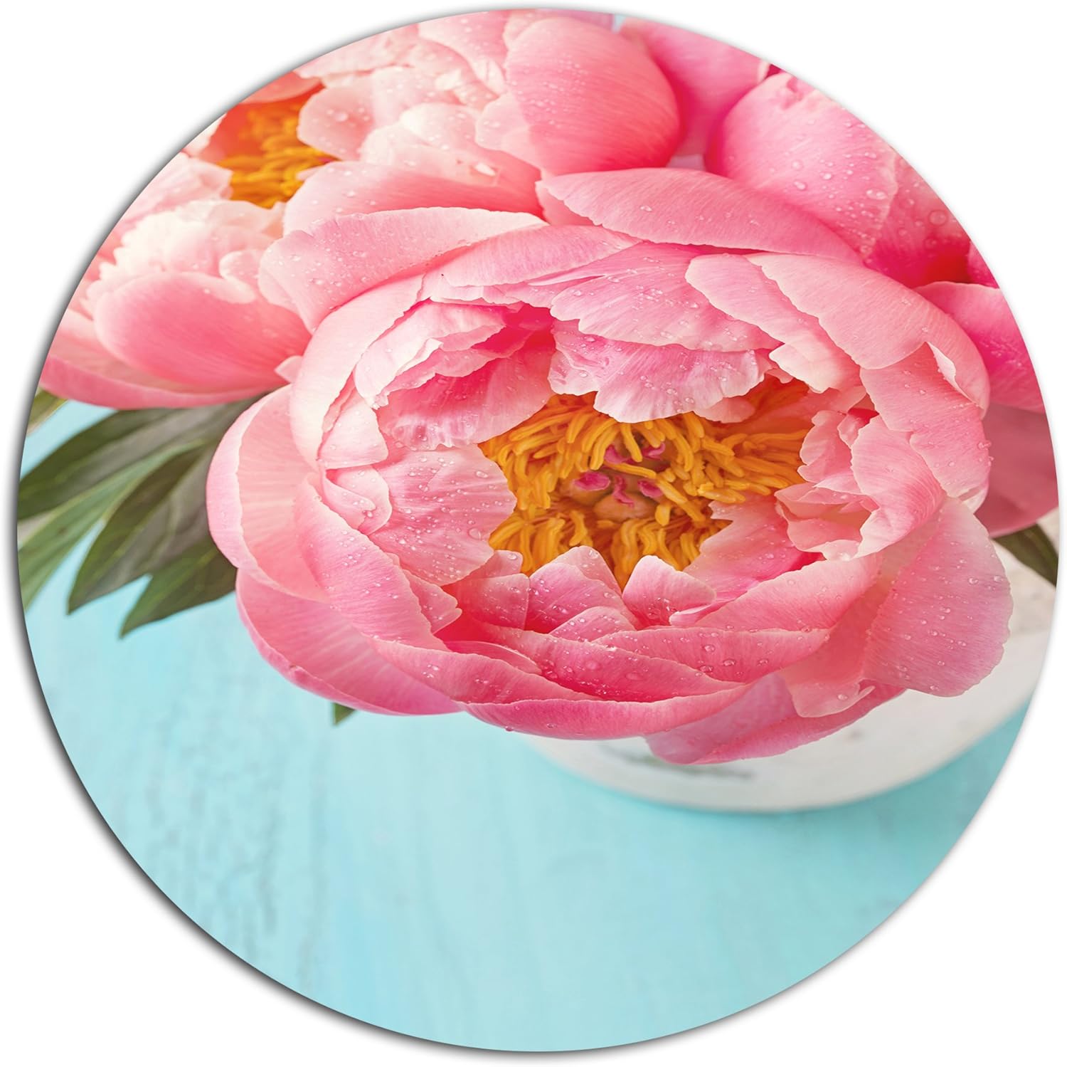 Designart Bunch of Light Pink Peony Flowers-Floral Large Metal Wall Art-Disc of 23, 23'' H x 23'' W x 1'' D 1P 23"L x 1"W