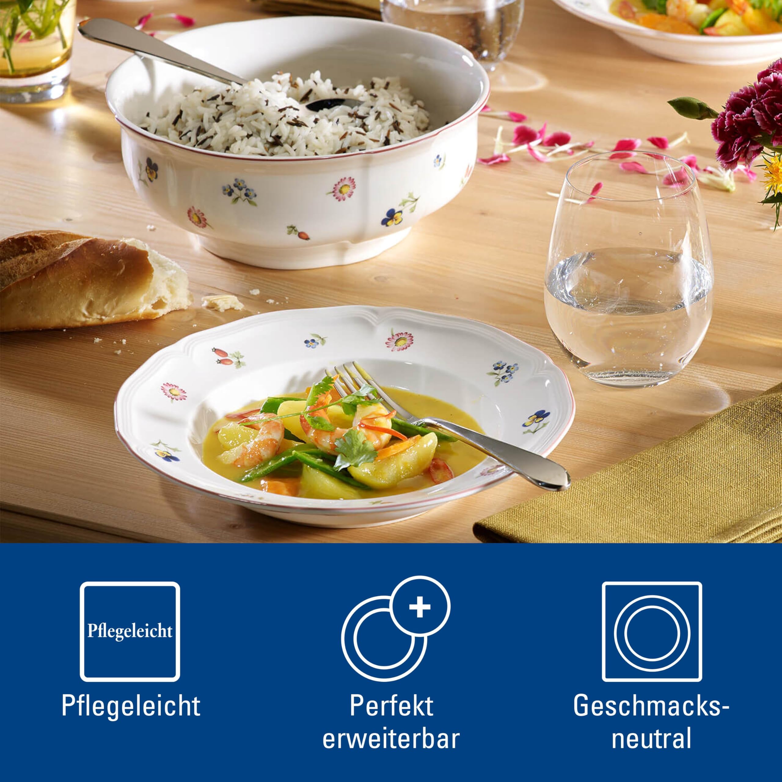 Villeroy & Boch Fleur Suppenteller Weiß, 25 x 25 x 9.20 cm